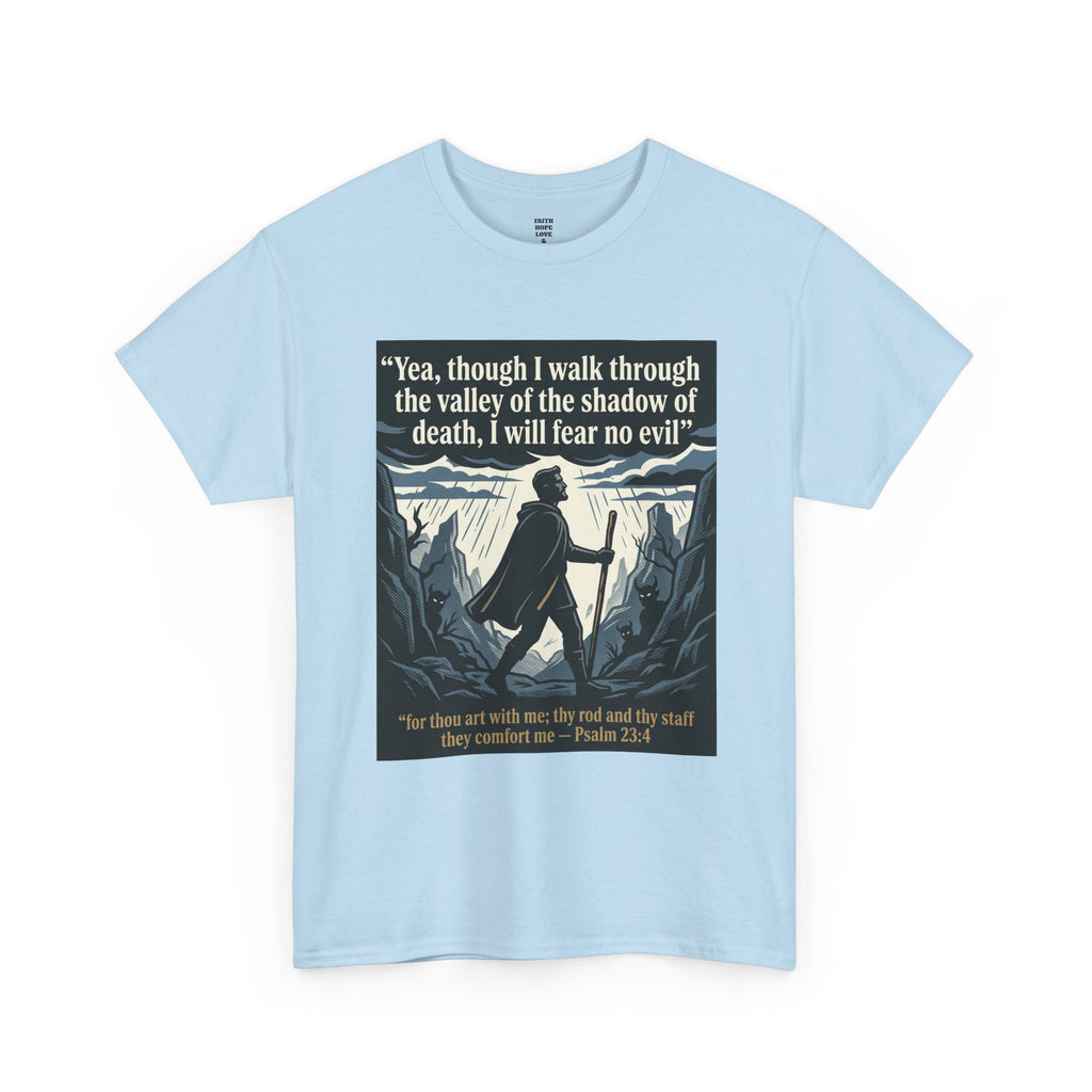 Psalm 23 'I Will Fear No Evil' Scripture Graphic - Unisex Heavy Cotton Tee