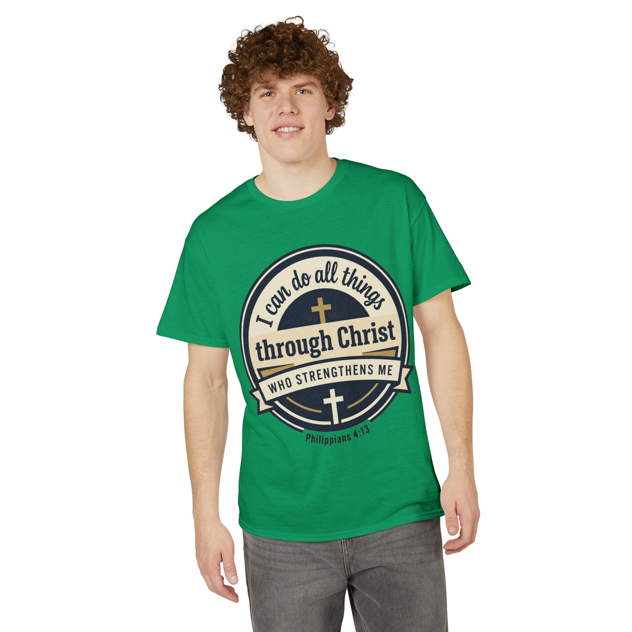 "I Can Do All Things Christ" Philippians 4:13 Graphic - Unisex DryBlend® Moisture Wicking Tee
