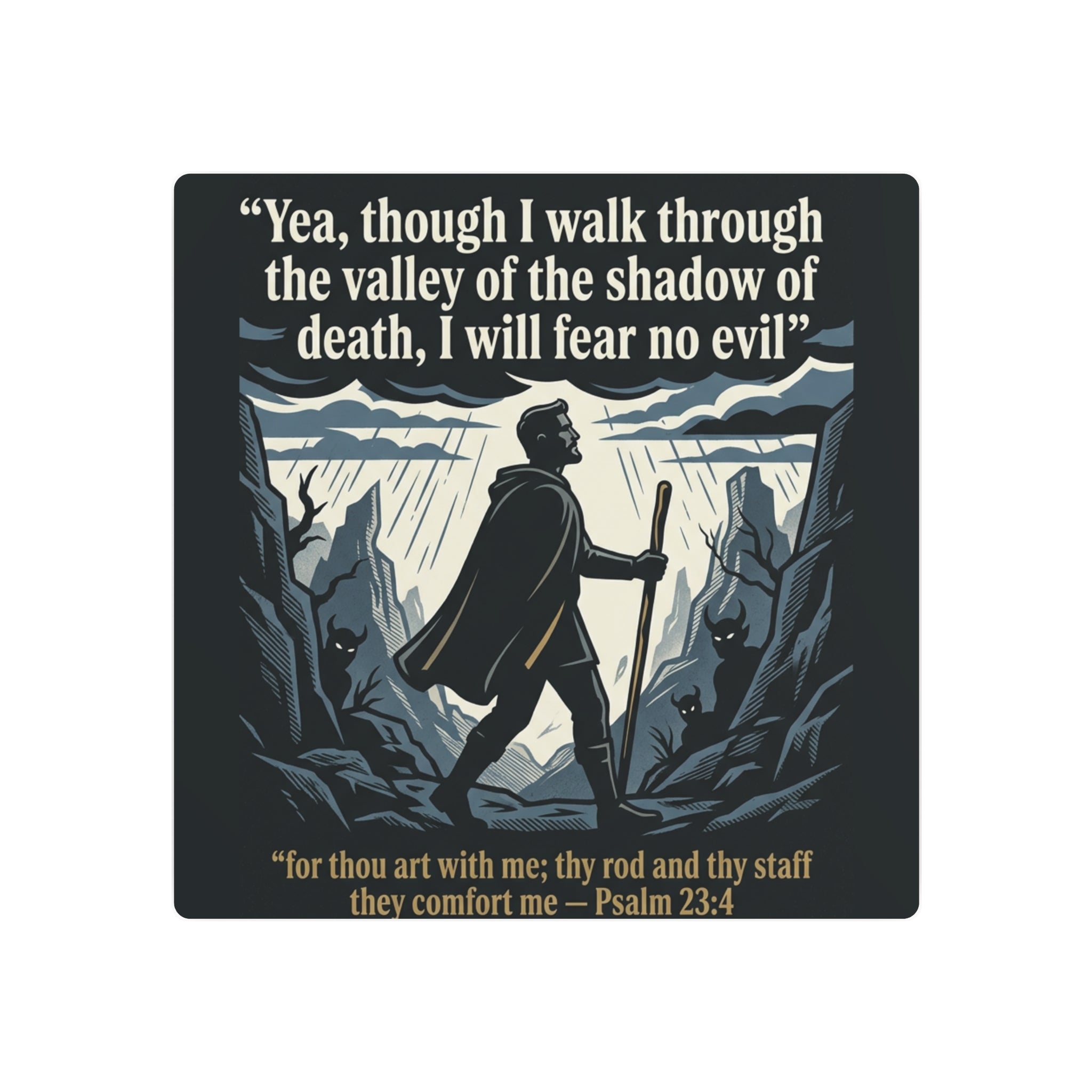 Psalm 23:4 Inspirational Wall Art - Metal Sign