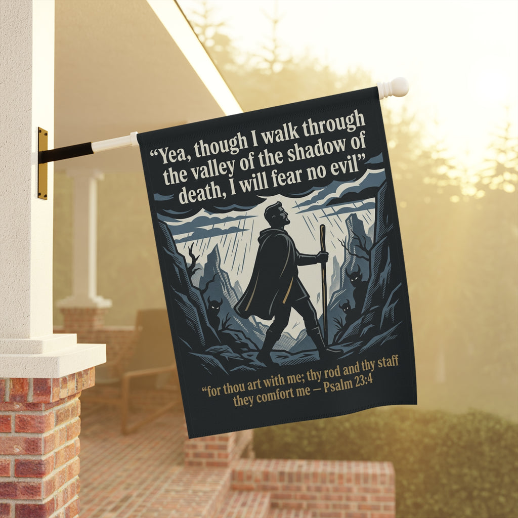 Psalm 23:4 Verse Graphic - Garden & House Banner