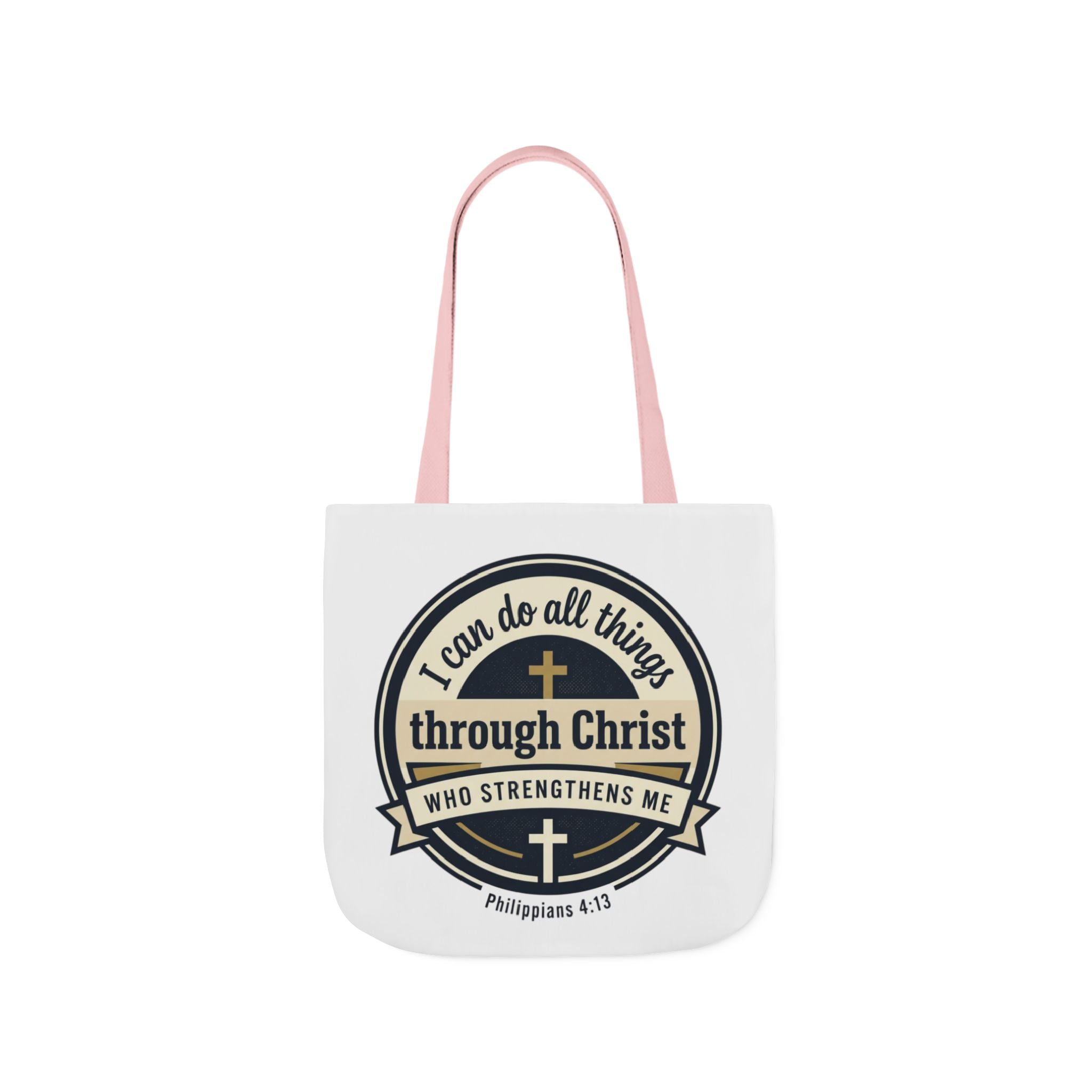 "I Can Do All Things Through Christ" Scripture Graphic — Canvas Tote Bag