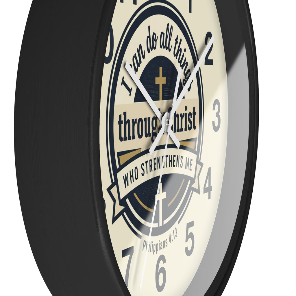 "I Can Do All Things Through Christ" Inspirational Wall Clock