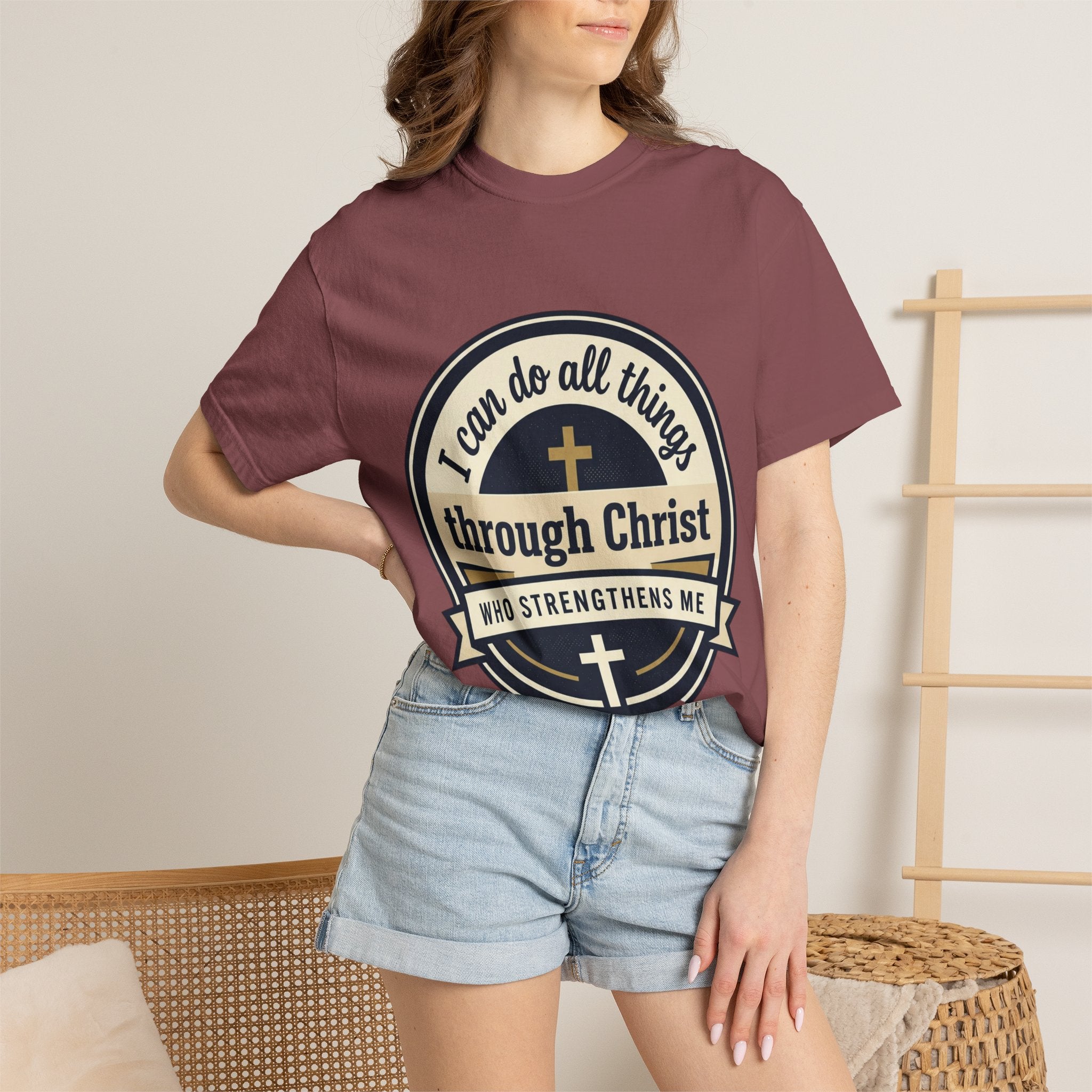 Unisex Garment-Dyed T-shirt | Philippians 4:13 Scripture Graphic