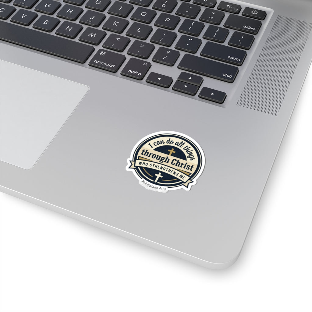 "I Can Do All Things Through Christ" Scripture Graphic — Kiss-Cut Vinyl Sticker