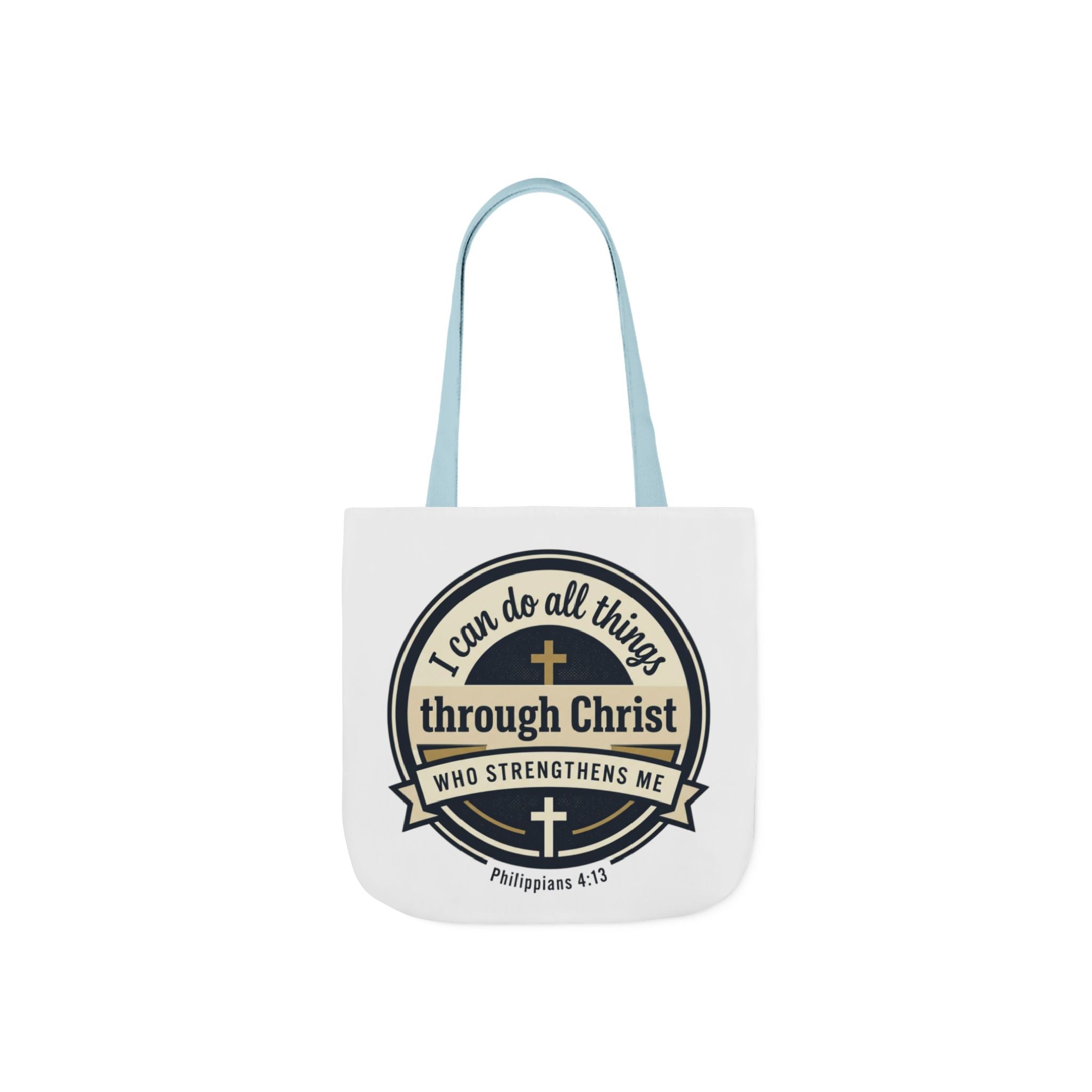 "I Can Do All Things Through Christ" Scripture Graphic — Canvas Tote Bag