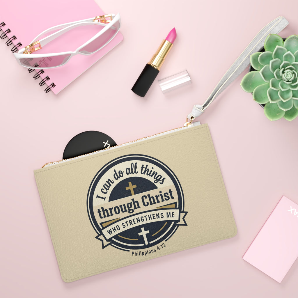 “I Can Do All Things Through Christ” Philippians 4:13 Clutch Bag