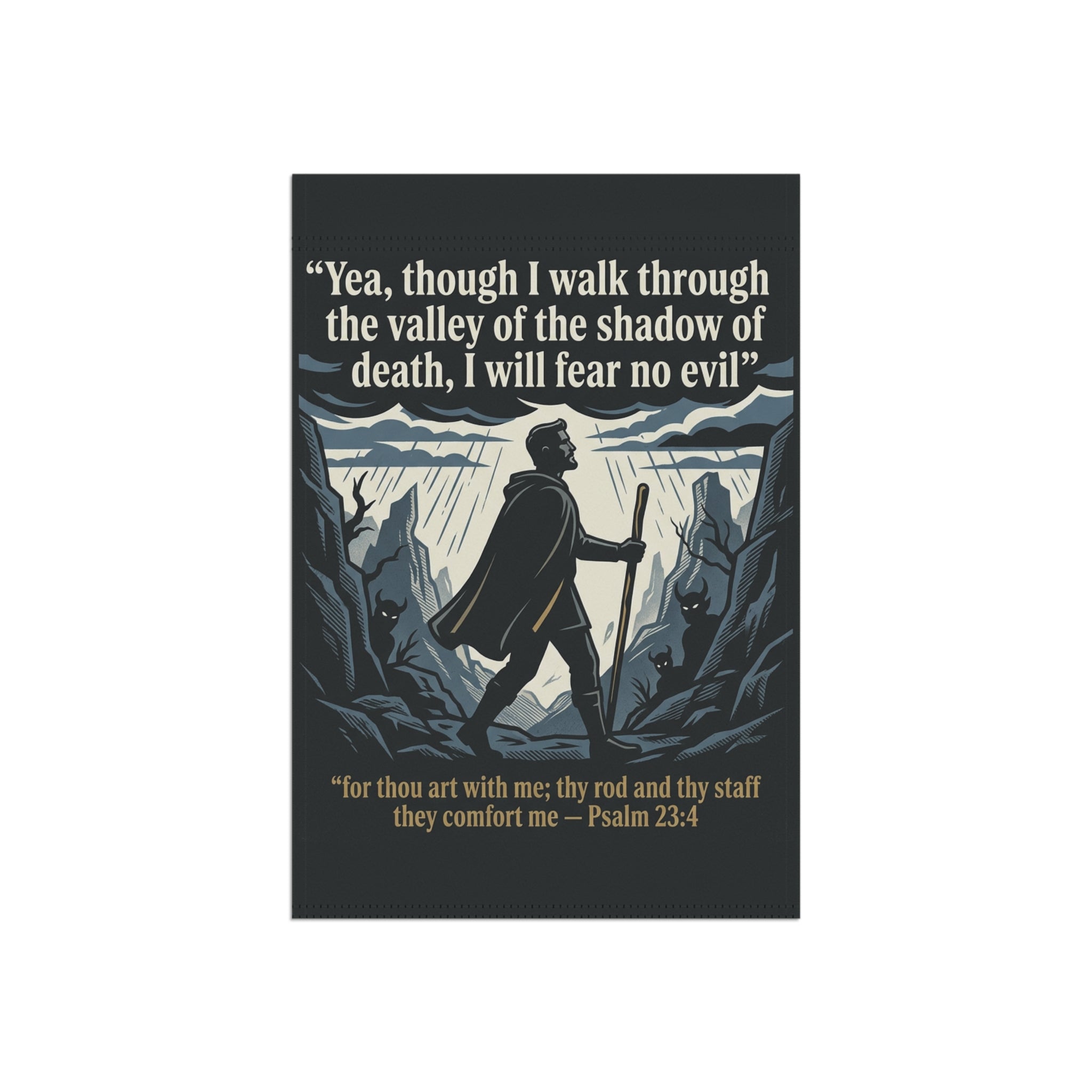 Psalm 23:4 Verse Graphic - Garden & House Banner