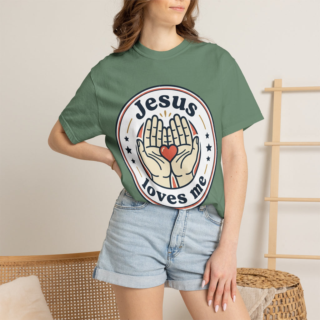 Unisex Garment-Dyed T-shirt | Jesus Loves Me Graphic