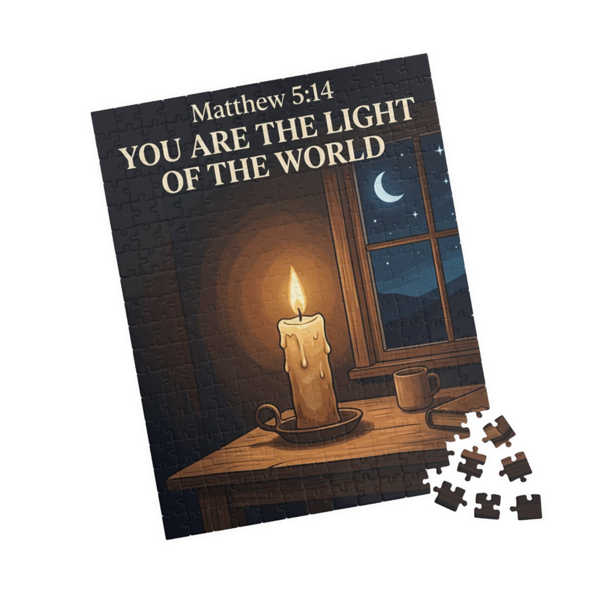 "You are the light of the World" Matthew 5:14 Puzzle (252/520 piece variants)