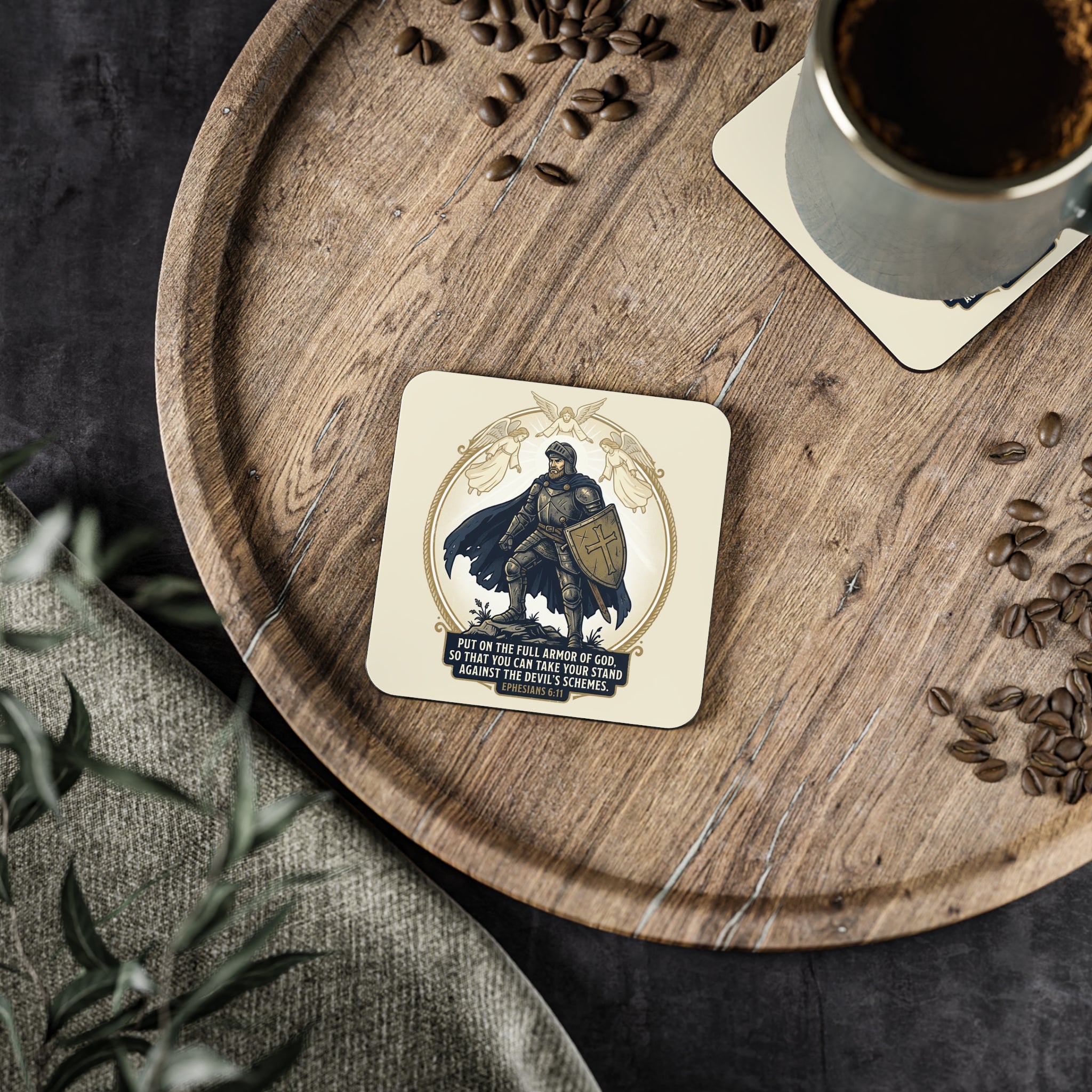 'Full Armor of God' Scripture Drink Coaster (1pc/4pc)