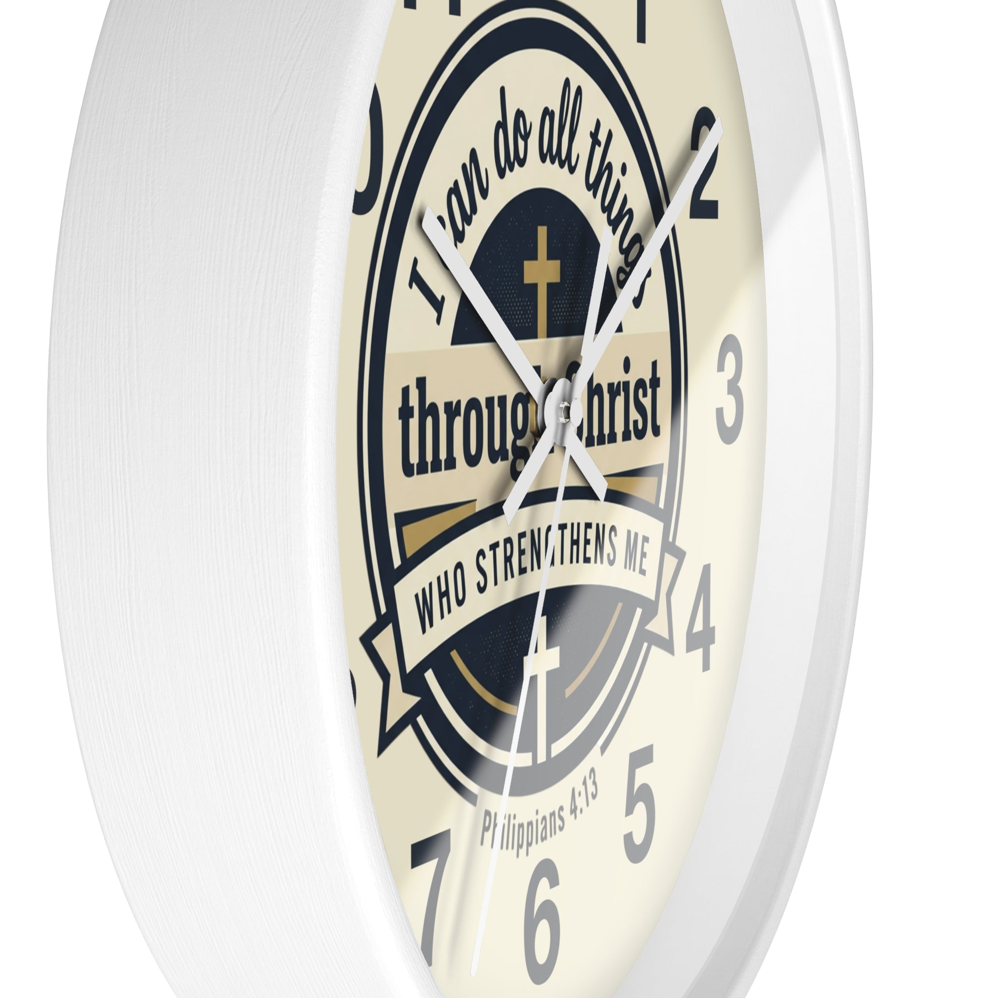 "I Can Do All Things Through Christ" Inspirational Wall Clock
