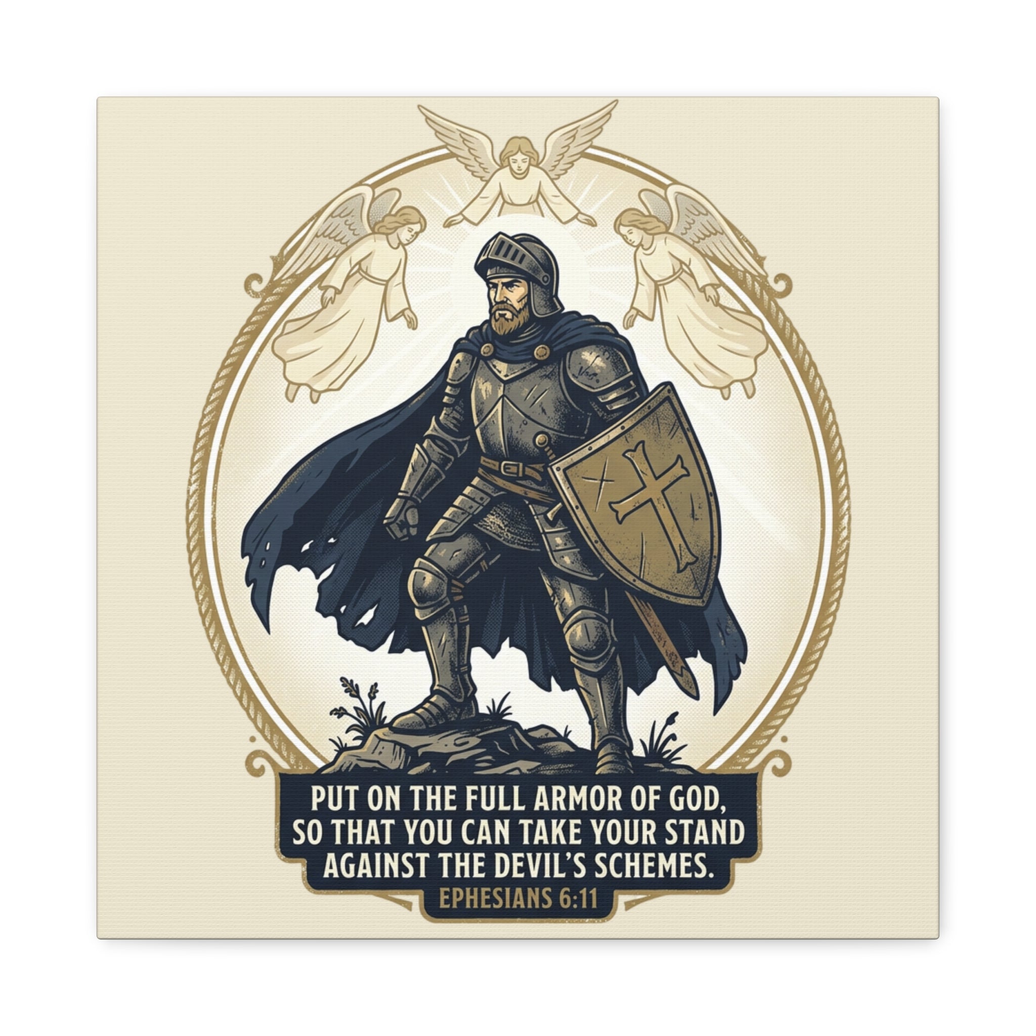 Ephesians 6:11 Verse Graphic - "16 x "16 Matte Canvas