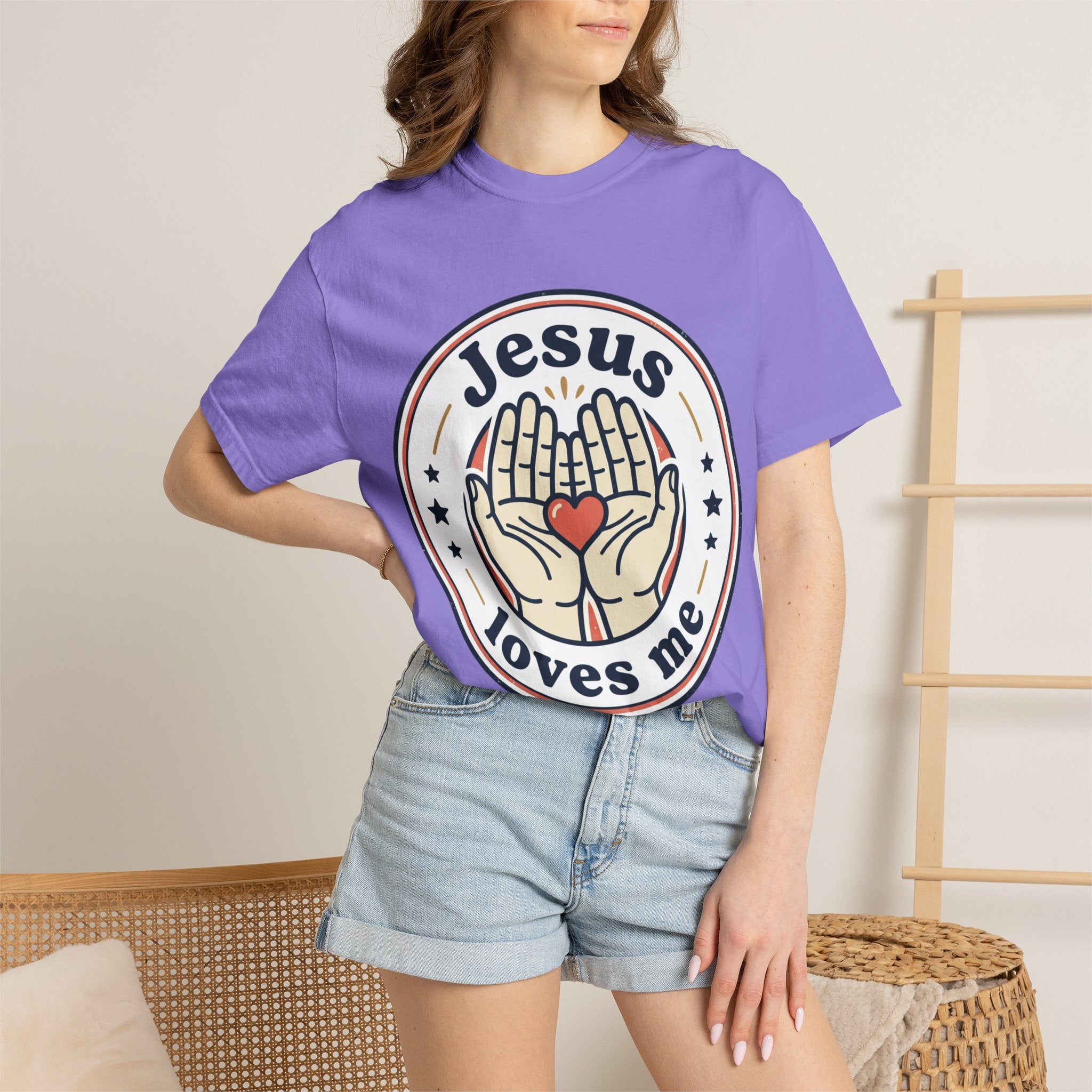 Unisex Garment-Dyed T-shirt | Jesus Loves Me Graphic