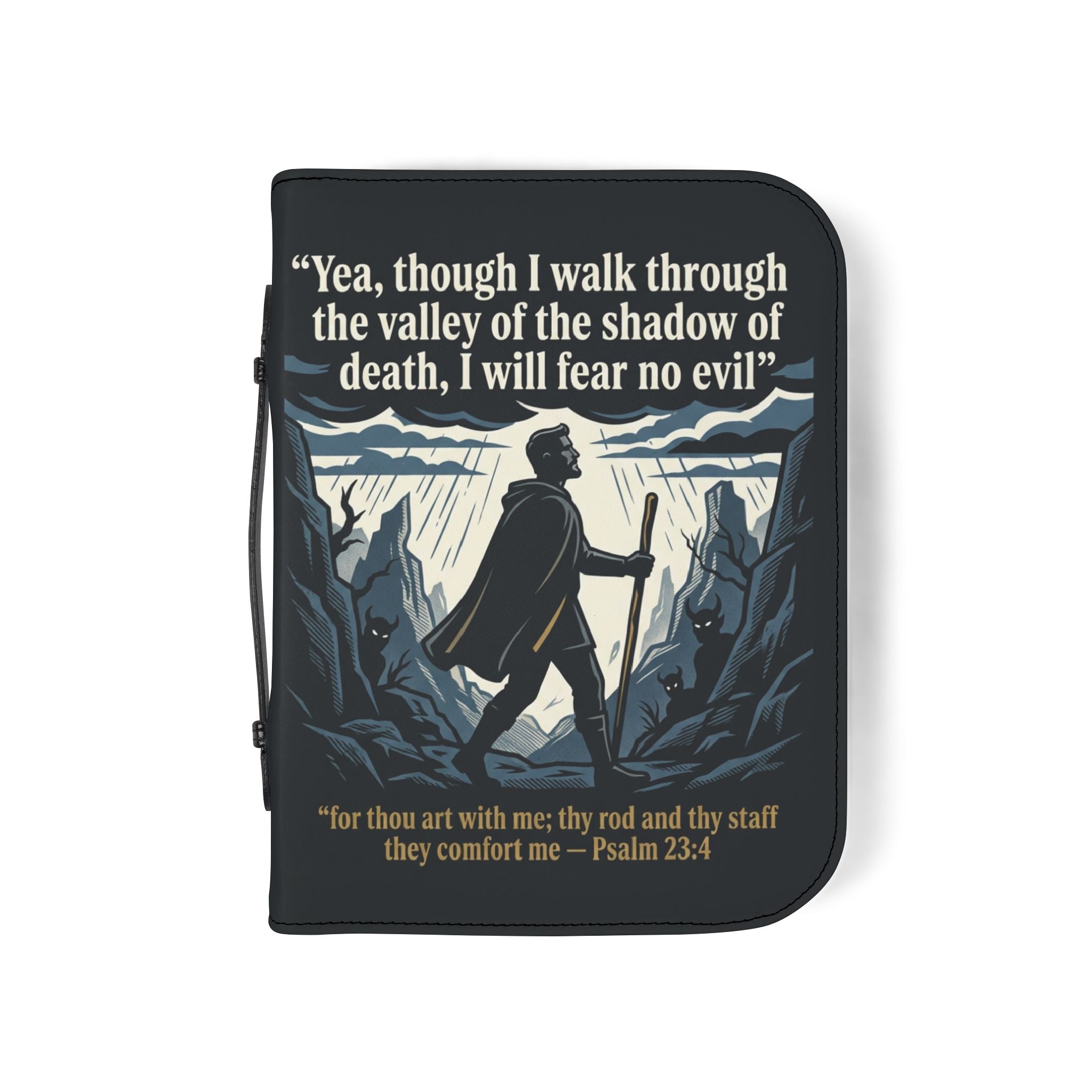 Psalm 23 Verse Graphic - Zippered Bible Cover