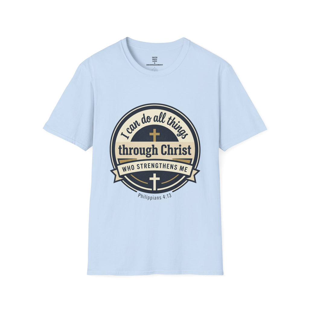 "I Can Do All Things Through Christ" Inspirational Faith Tee — Women's Soft Cotton T-Shirt
