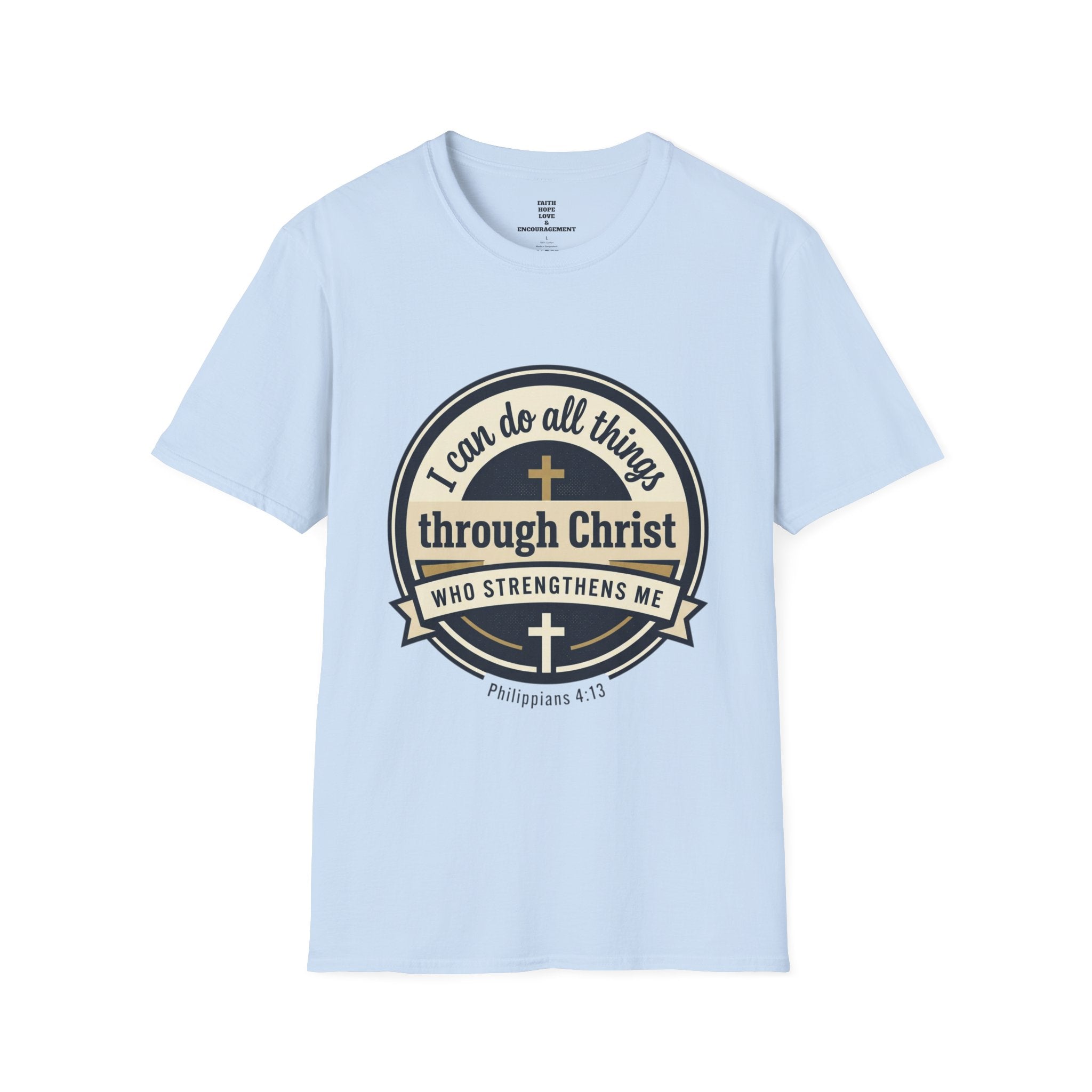 "I Can Do All Things Through Christ" Inspirational Faith Tee — Women's Soft Cotton T-Shirt