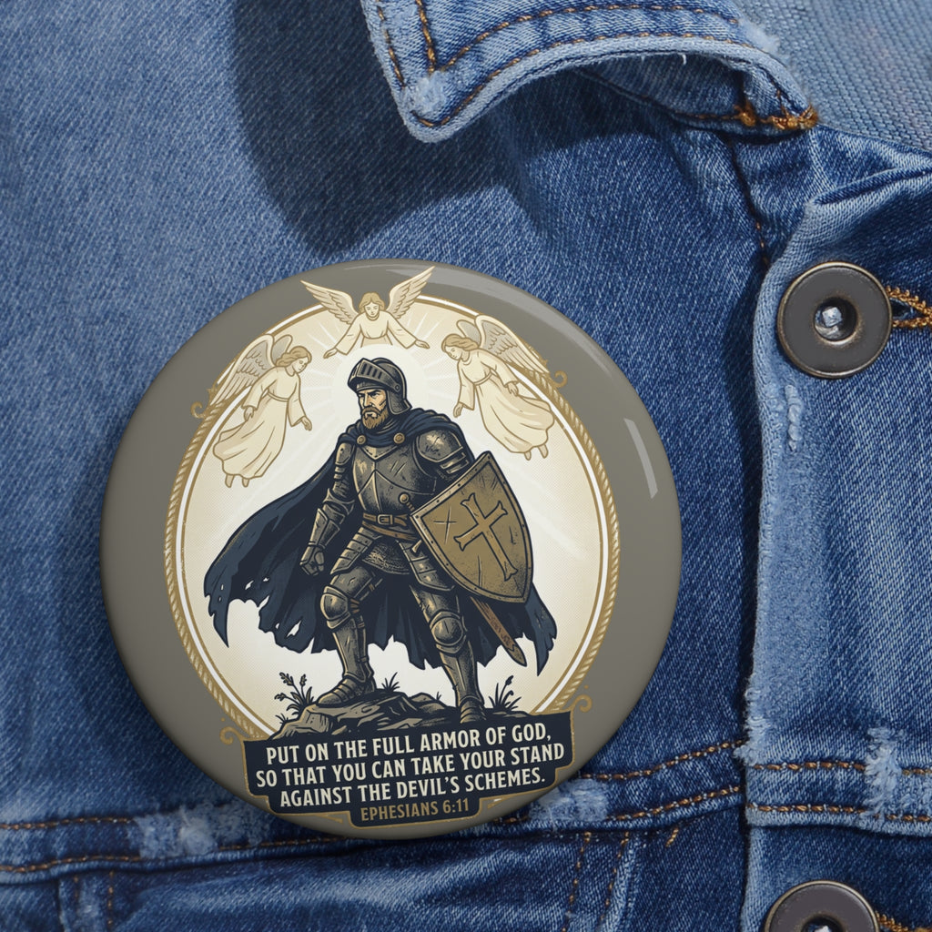 Armor of God Scripture Graphic — Pin Button (1pc)