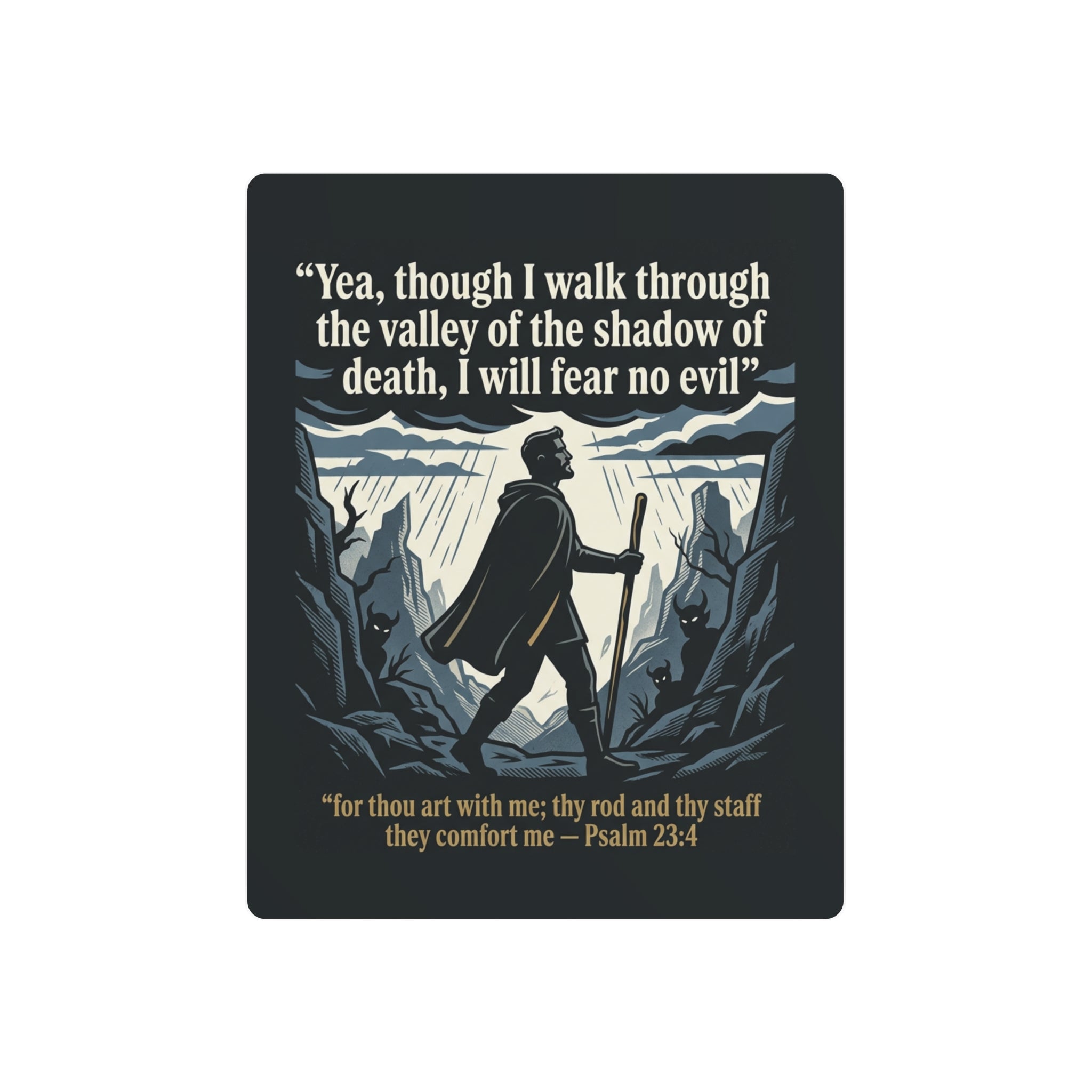 Psalm 23:4 Inspirational Wall Art - Metal Sign