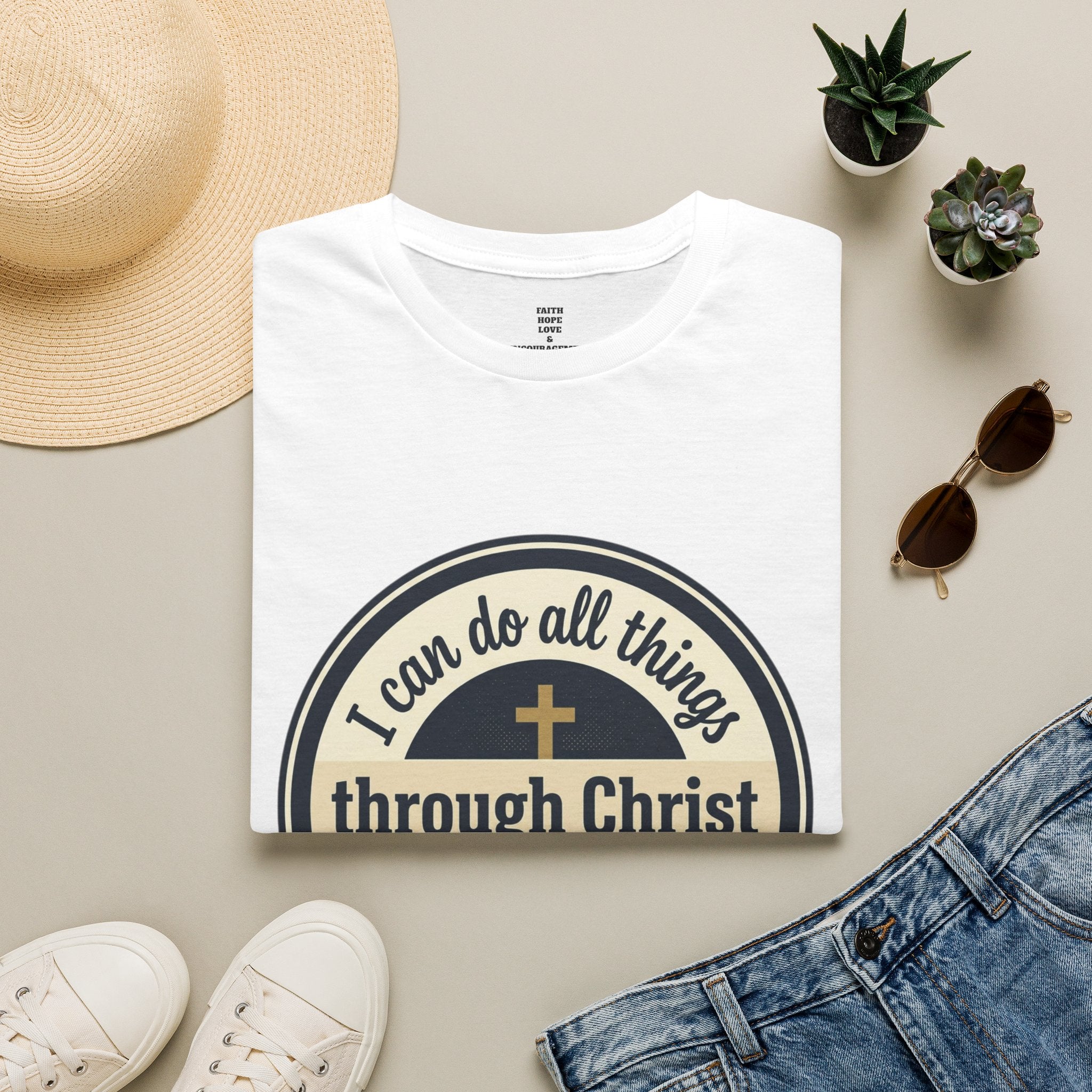 "I Can Do All Things Through Christ" Inspirational Faith Tee — Women's Soft Cotton T-Shirt