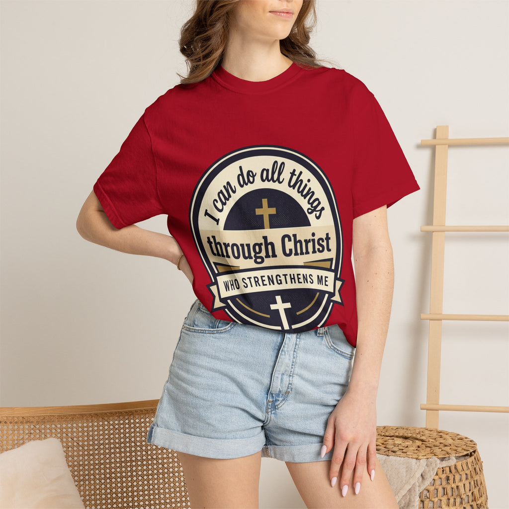 Unisex Garment-Dyed T-shirt | Philippians 4:13 Scripture Graphic