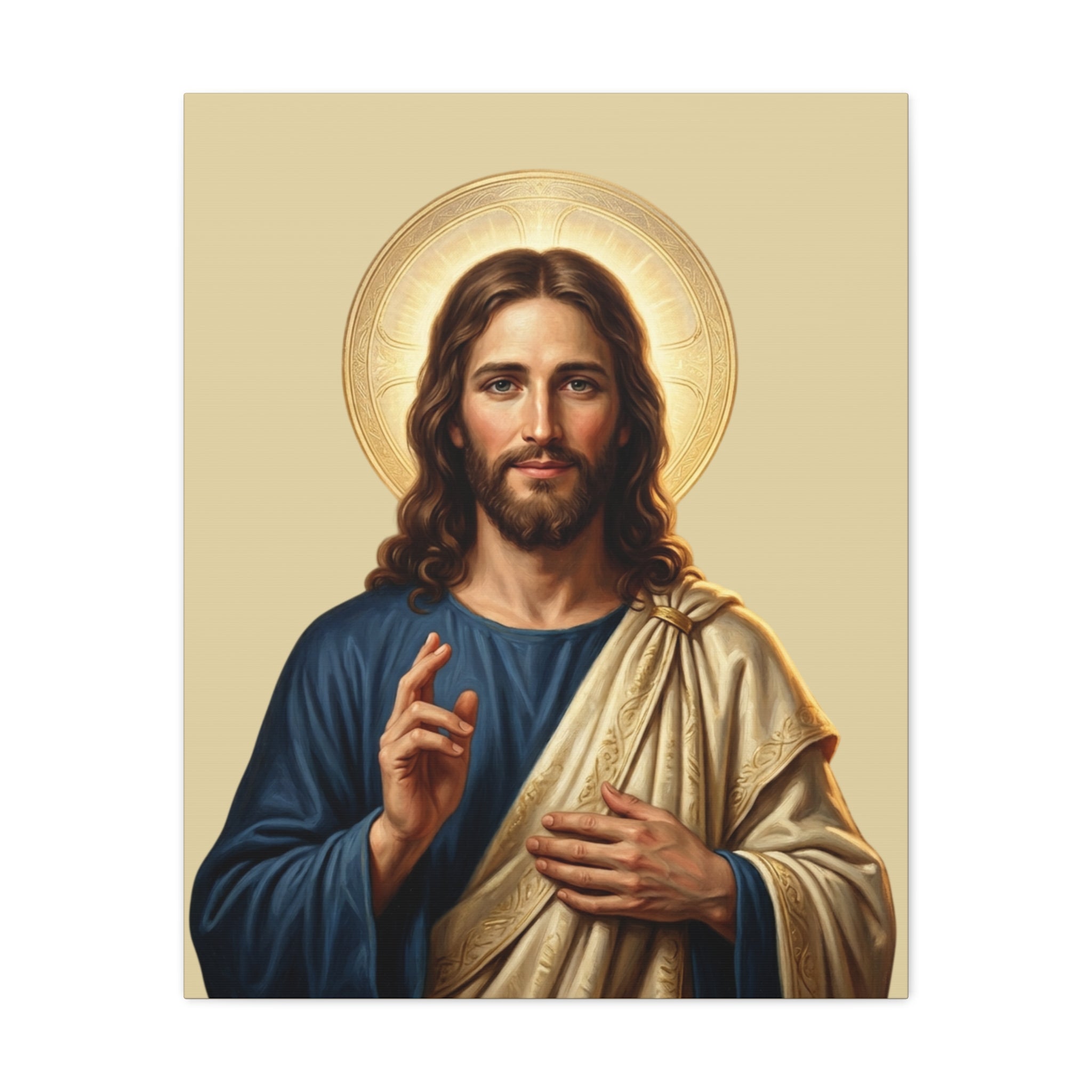 Jesus Portrait - Matte Stretched Canvas Print