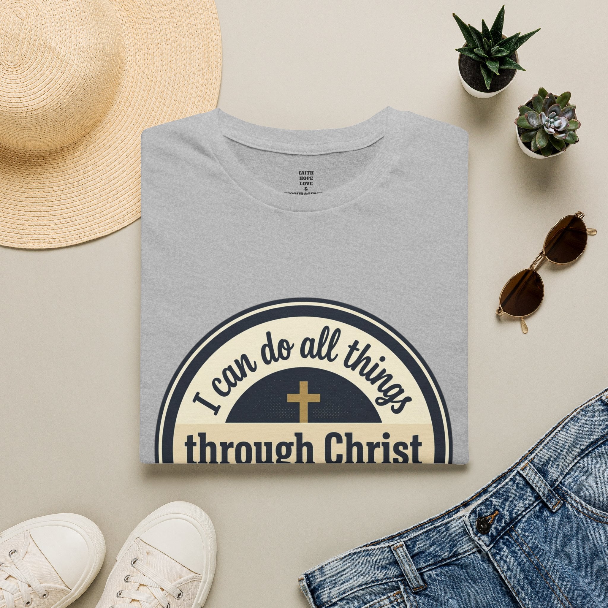 "I Can Do All Things Through Christ" Inspirational Faith Tee — Women's Soft Cotton T-Shirt