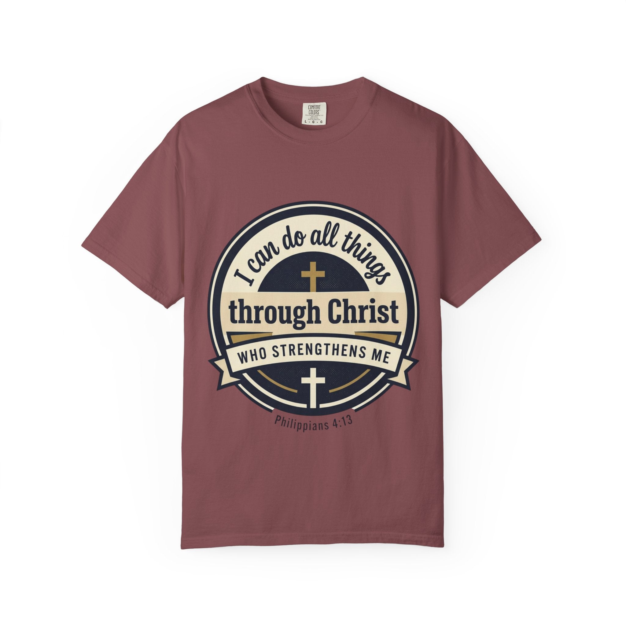 Unisex Garment-Dyed T-shirt | Philippians 4:13 Scripture Graphic