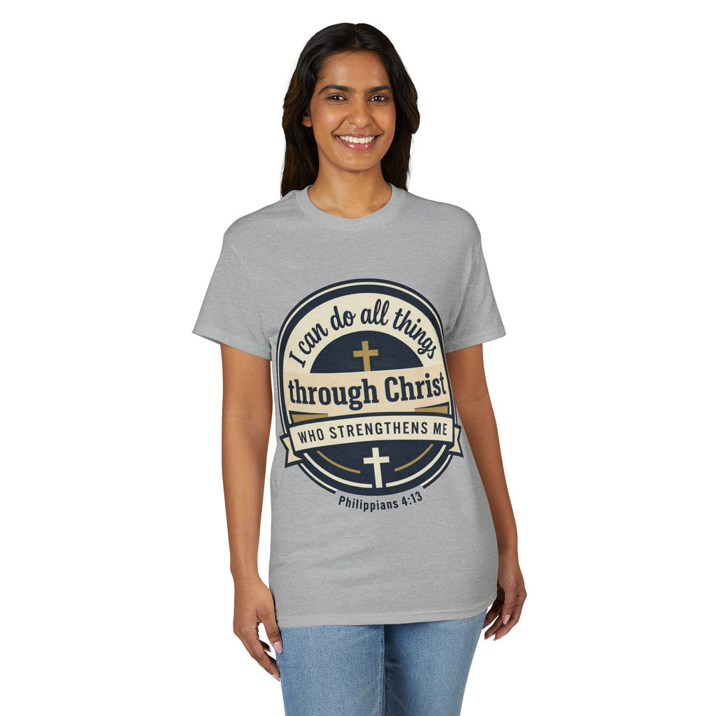"I Can Do All Things Christ" Philippians 4:13 Graphic - Unisex DryBlend® Moisture Wicking Tee