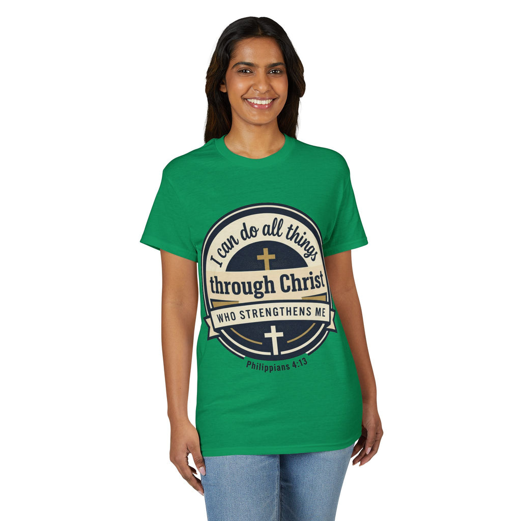 "I Can Do All Things Christ" Philippians 4:13 Graphic - Unisex DryBlend® Moisture Wicking Tee