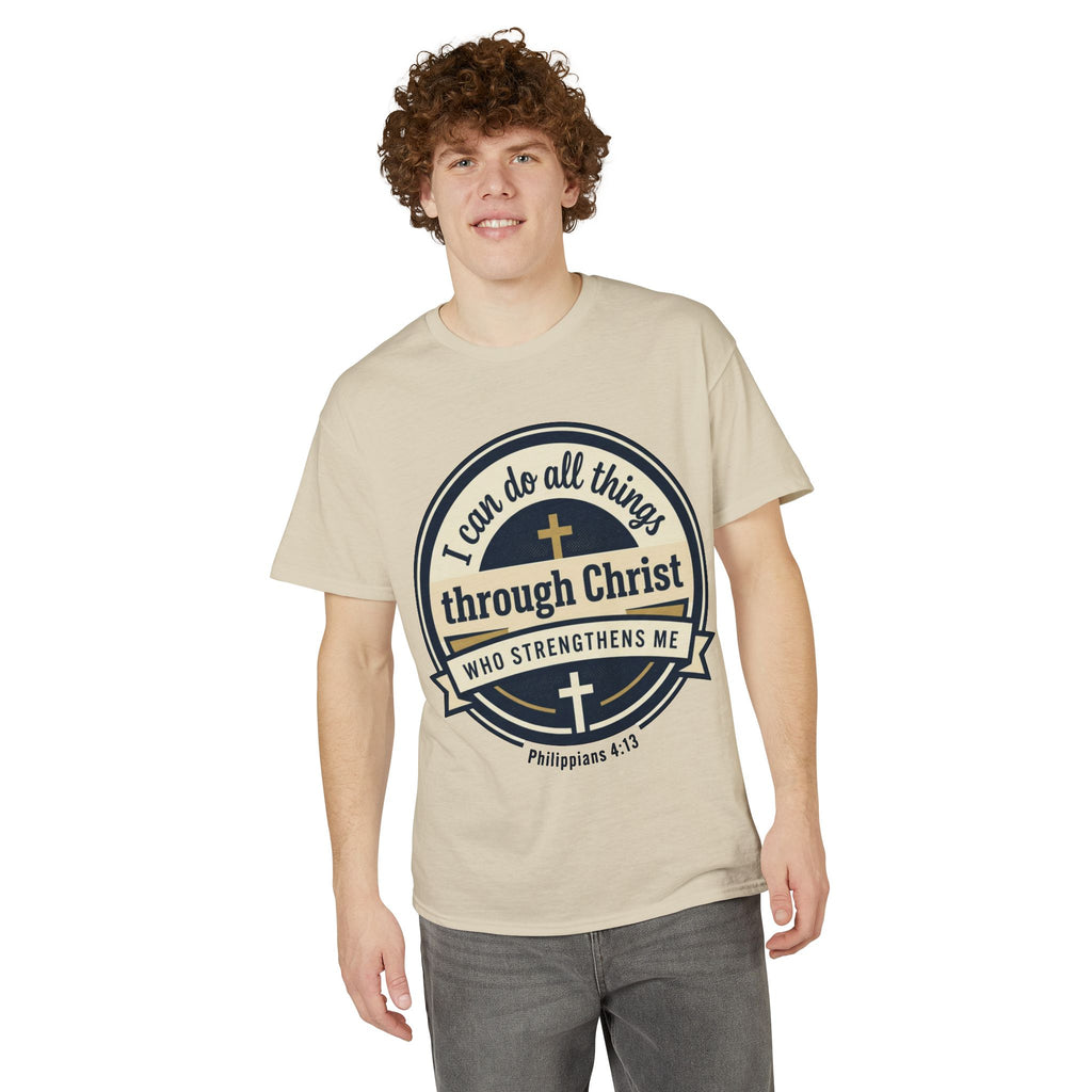 "I Can Do All Things Christ" Philippians 4:13 Graphic - Unisex DryBlend® Moisture Wicking Tee