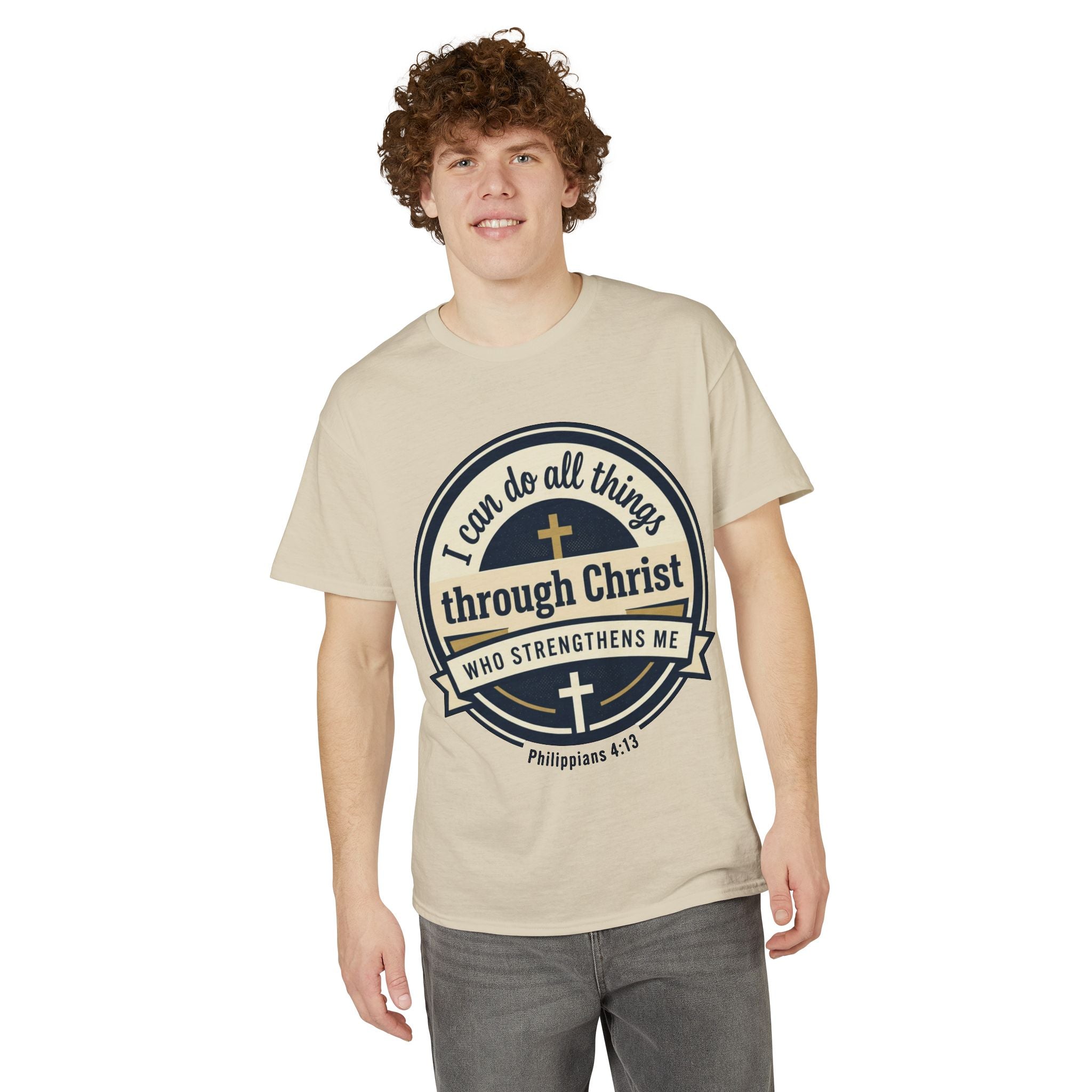 "I Can Do All Things Christ" Philippians 4:13 Graphic - Unisex DryBlend® Moisture Wicking Tee