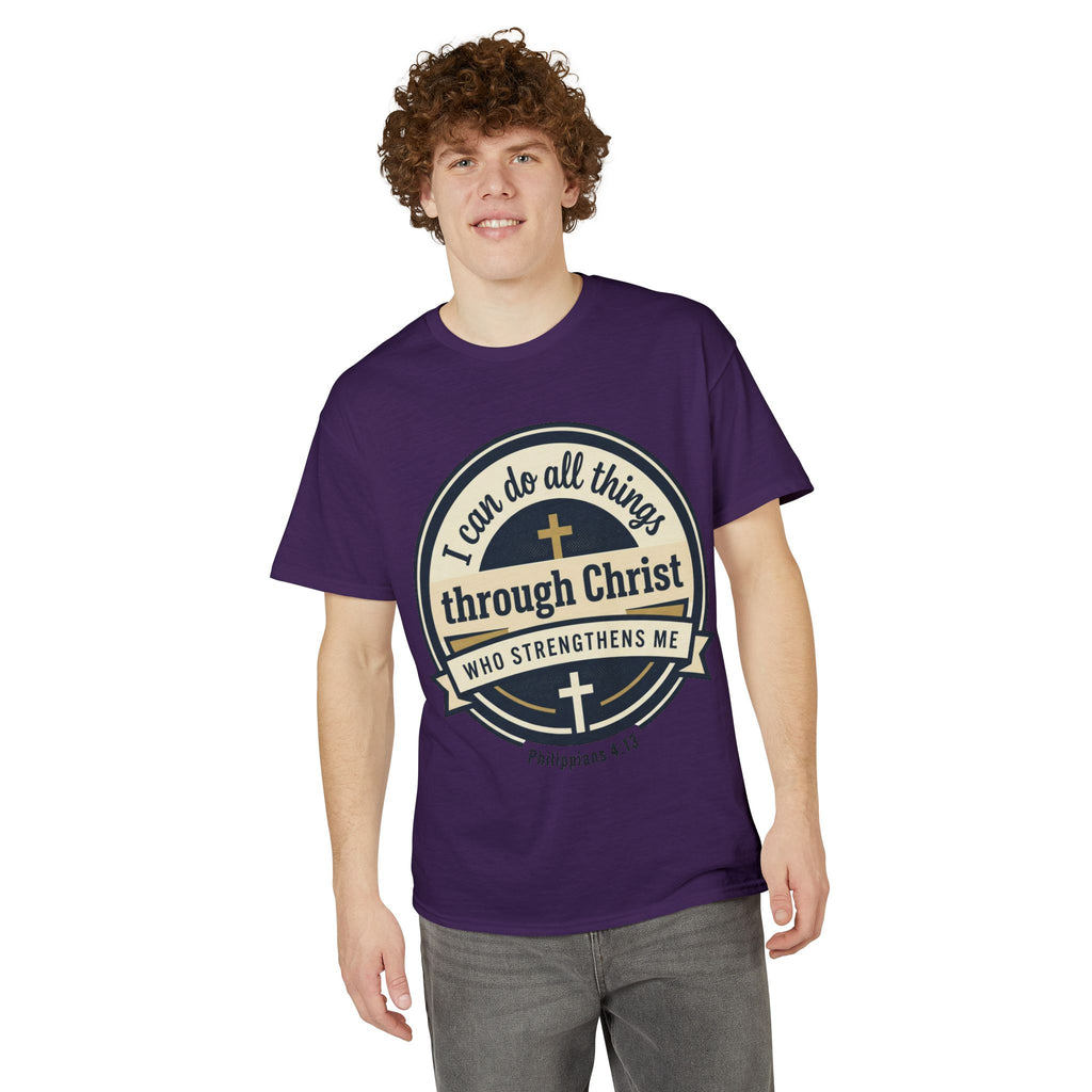 "I Can Do All Things Christ" Philippians 4:13 Graphic - Unisex DryBlend® Moisture Wicking Tee