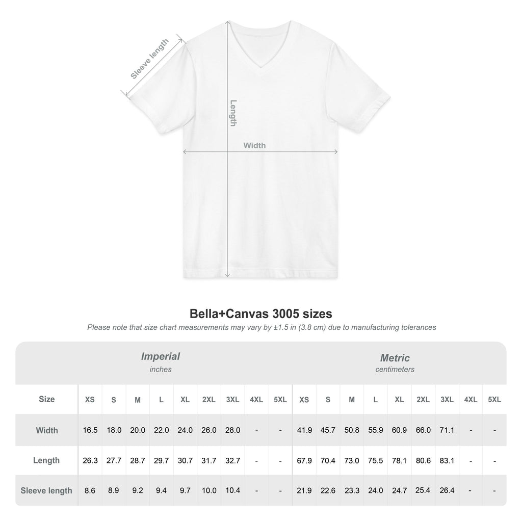 "Yea, though I walk... I will fear no evil" - Unisex Jersey Sleeve V-Neck Tee