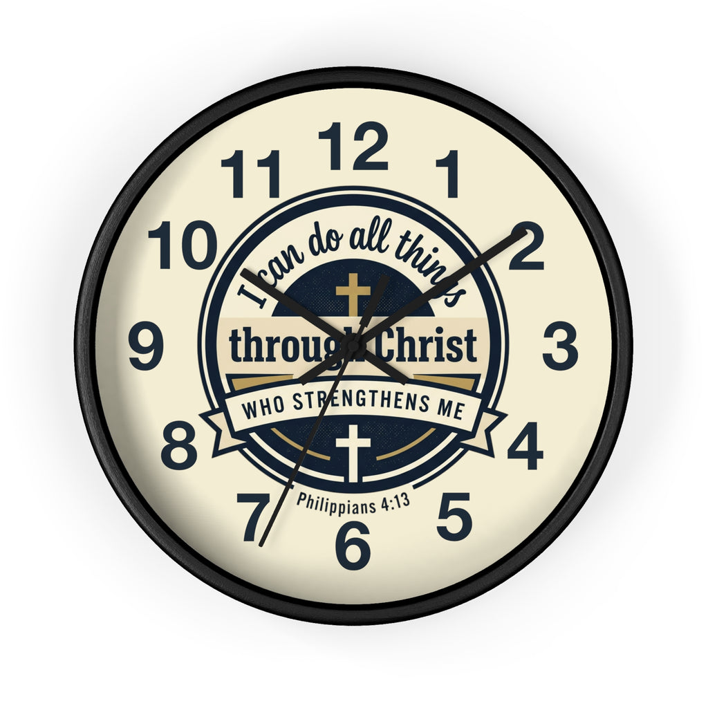 "I Can Do All Things Through Christ" Inspirational Wall Clock