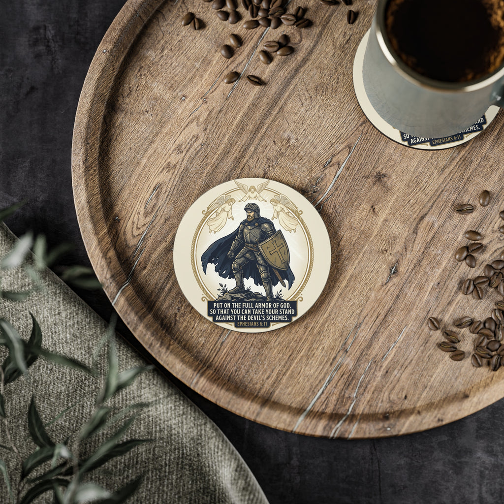 'Full Armor of God' Scripture Drink Coaster (1pc/4pc)