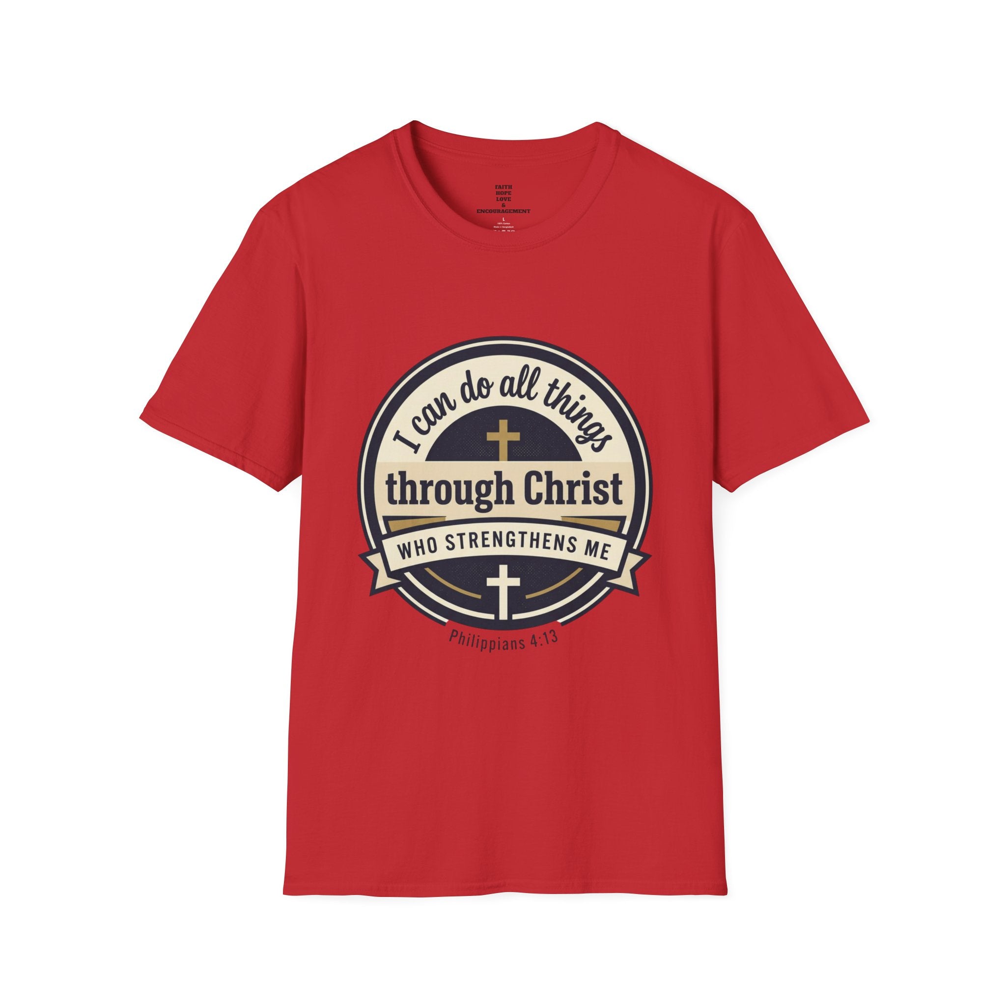 "I Can Do All Things Through Christ" Inspirational Faith Tee — Women's Soft Cotton T-Shirt