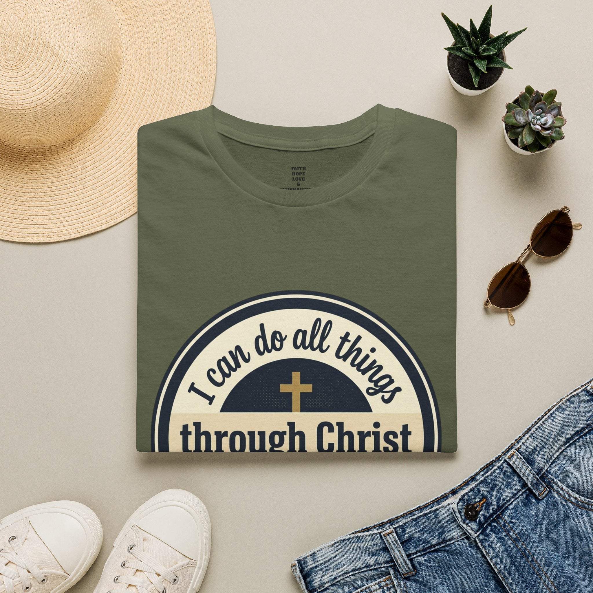 "I Can Do All Things Through Christ" Inspirational Faith Tee — Women's Soft Cotton T-Shirt