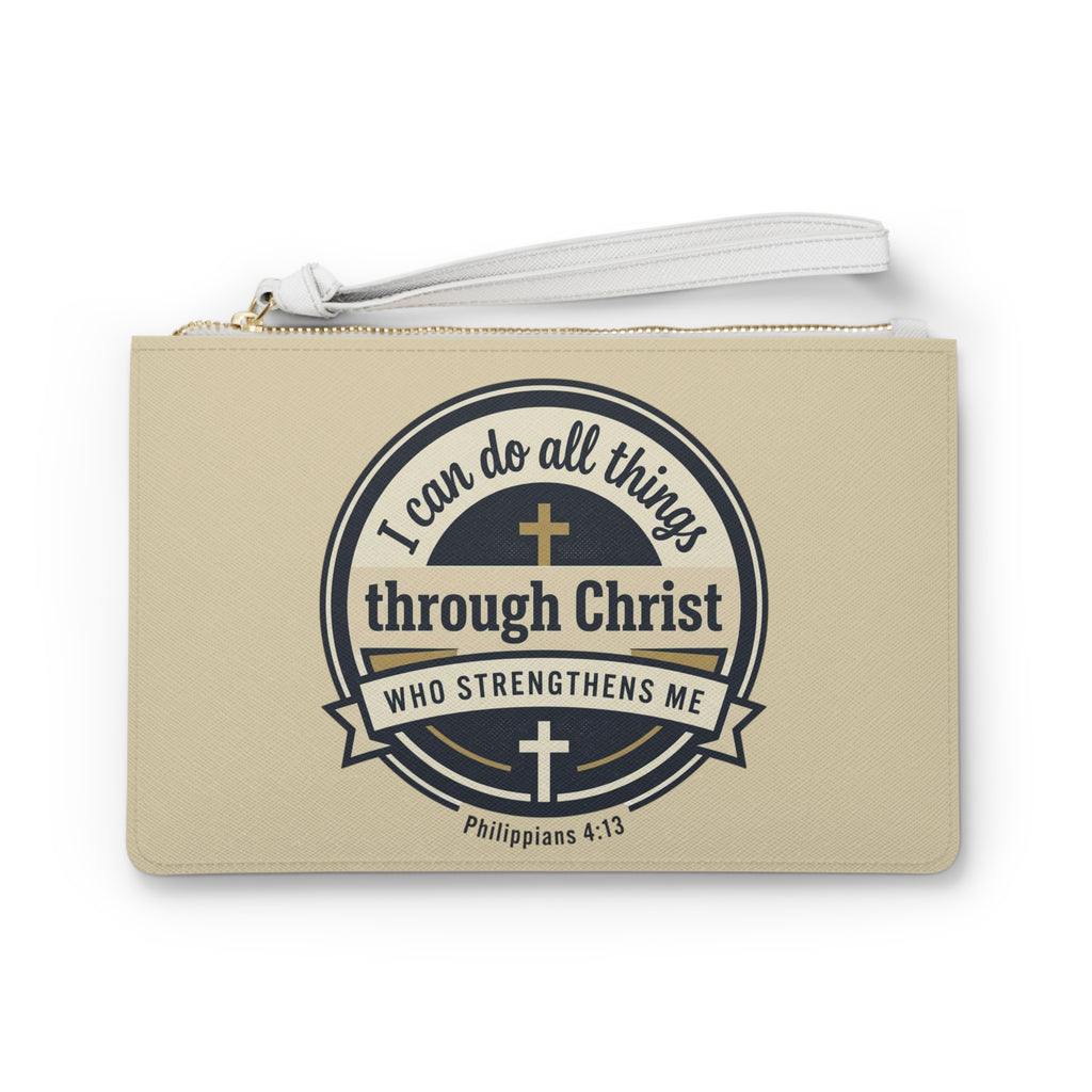 “I Can Do All Things Through Christ” Philippians 4:13 Clutch Bag