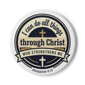 Philippians 4:13 Verse Graphic — Ceramic Coaster (1pc)