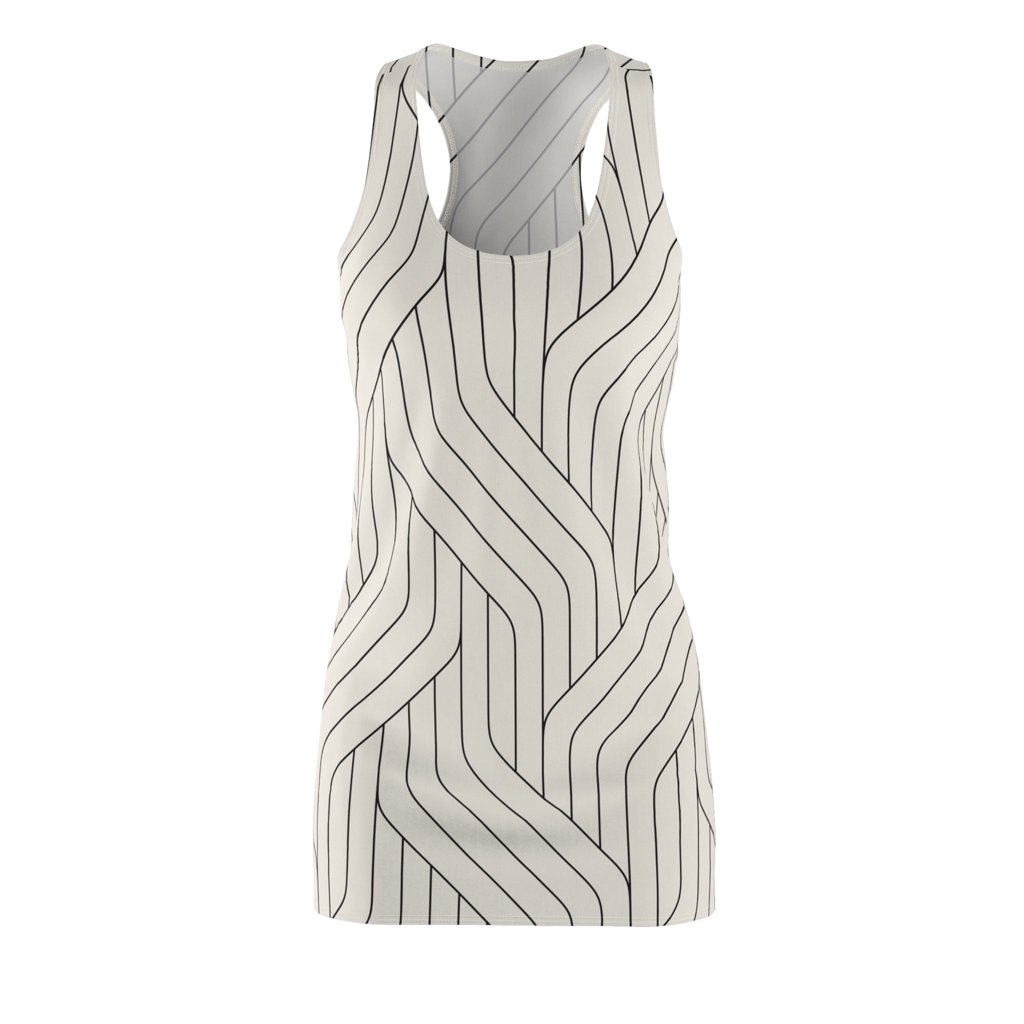 Geo Stripe Cut & Sew Racerback Dress (AOP)