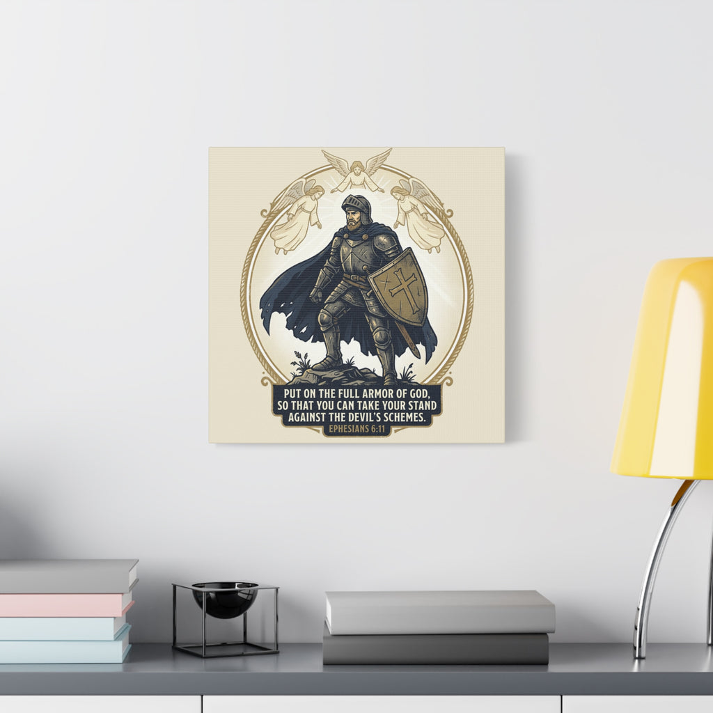 Ephesians 6:11 Verse Graphic - "16 x "16 Matte Canvas