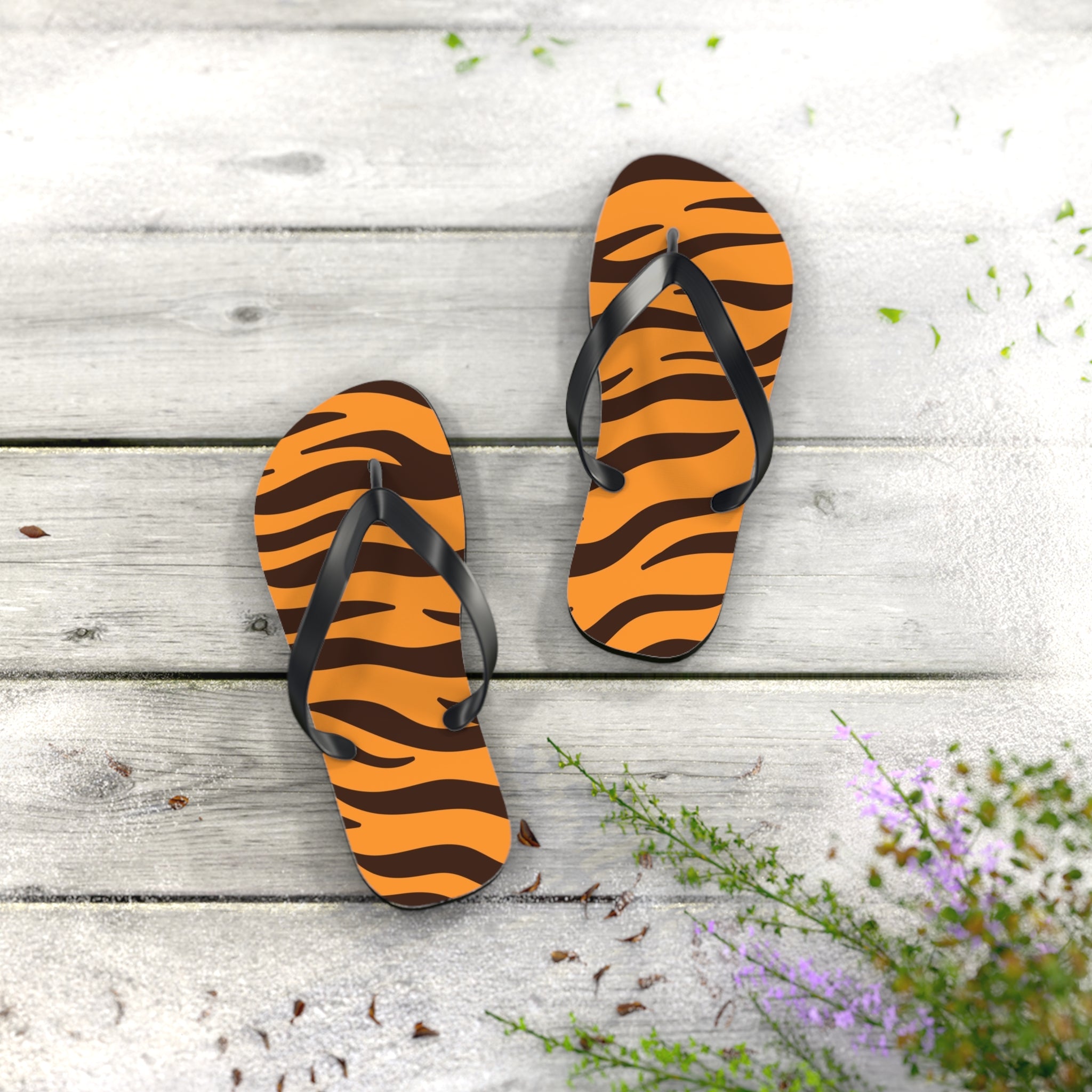Tiger Stripe Flip Flops