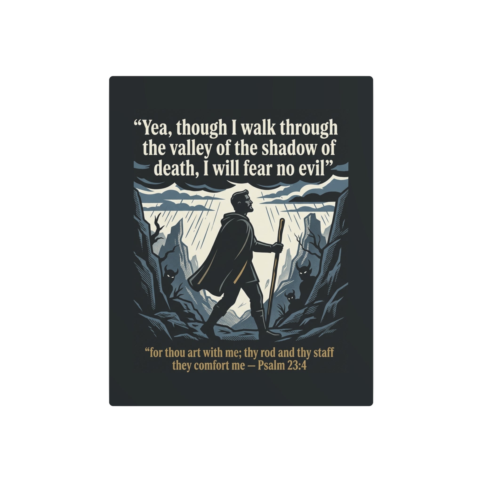 Psalm 23:4 Inspirational Wall Art - Metal Sign