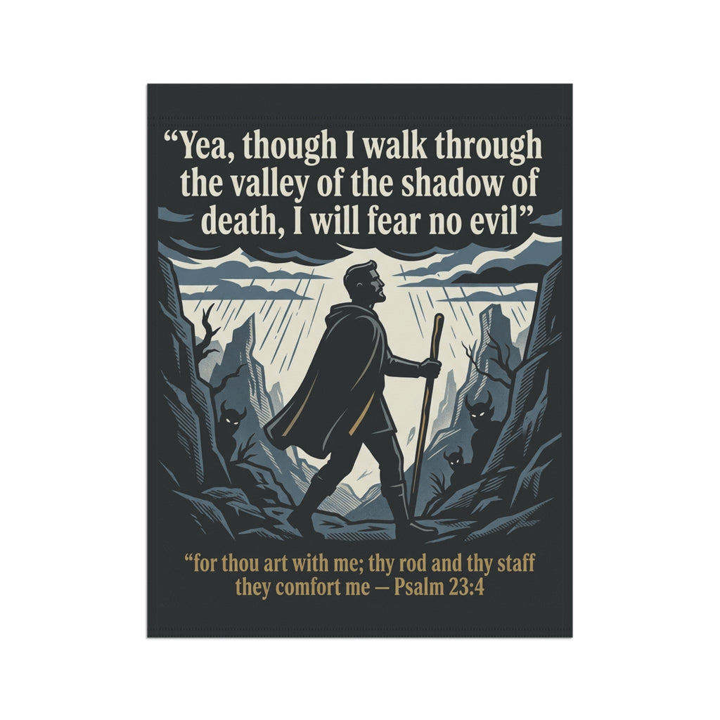 Psalm 23:4 Verse Graphic - Garden & House Banner