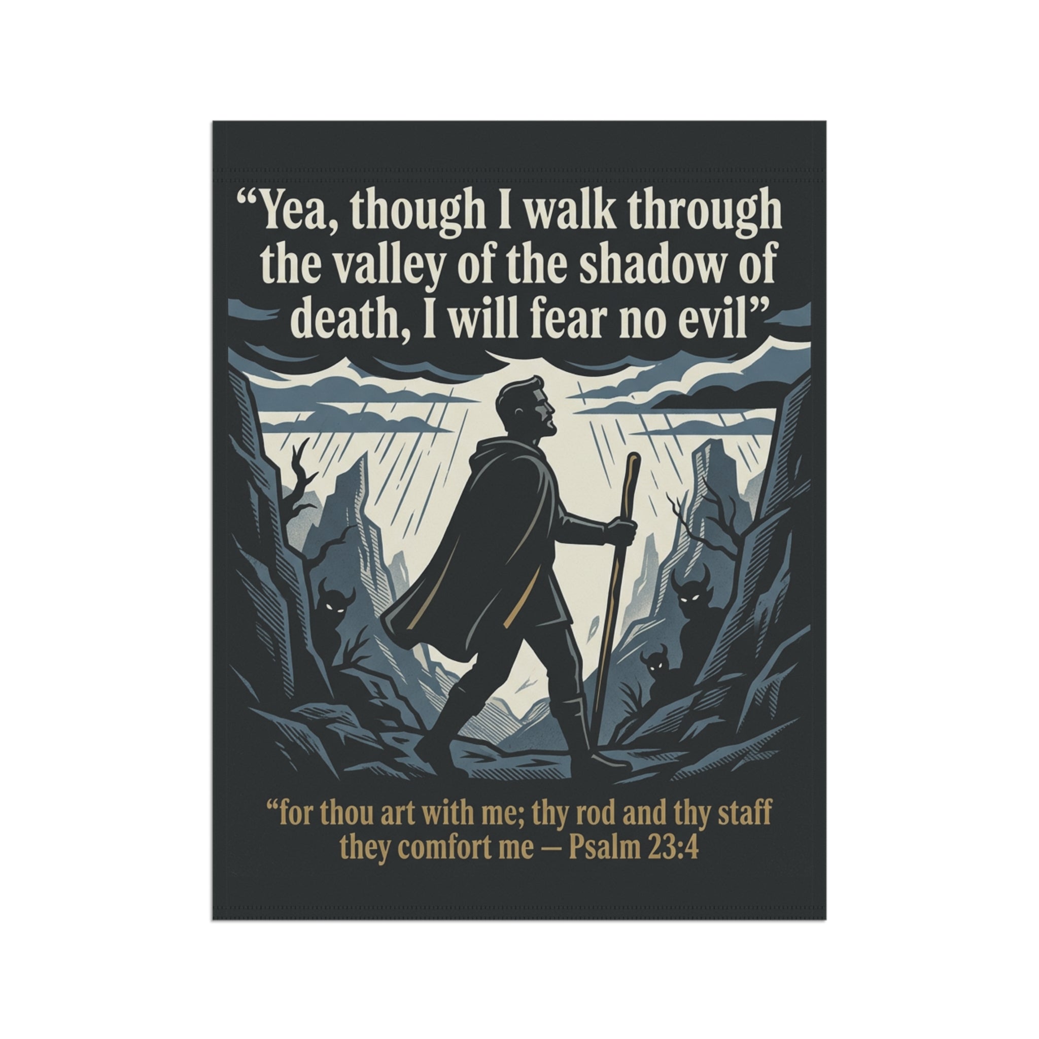 Psalm 23:4 Verse Graphic - Garden & House Banner