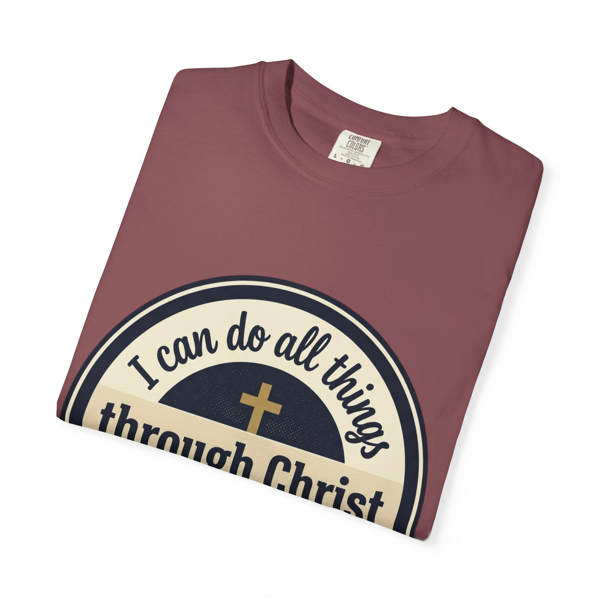 Unisex Garment-Dyed T-shirt | Philippians 4:13 Scripture Graphic