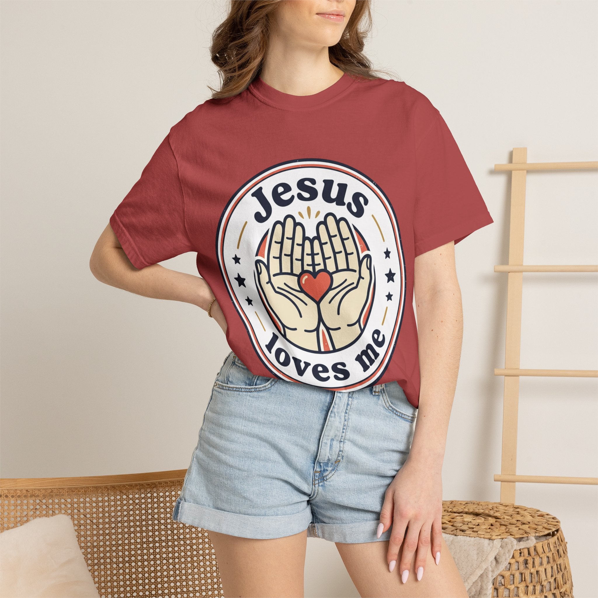 Unisex Garment-Dyed T-shirt | Jesus Loves Me Graphic