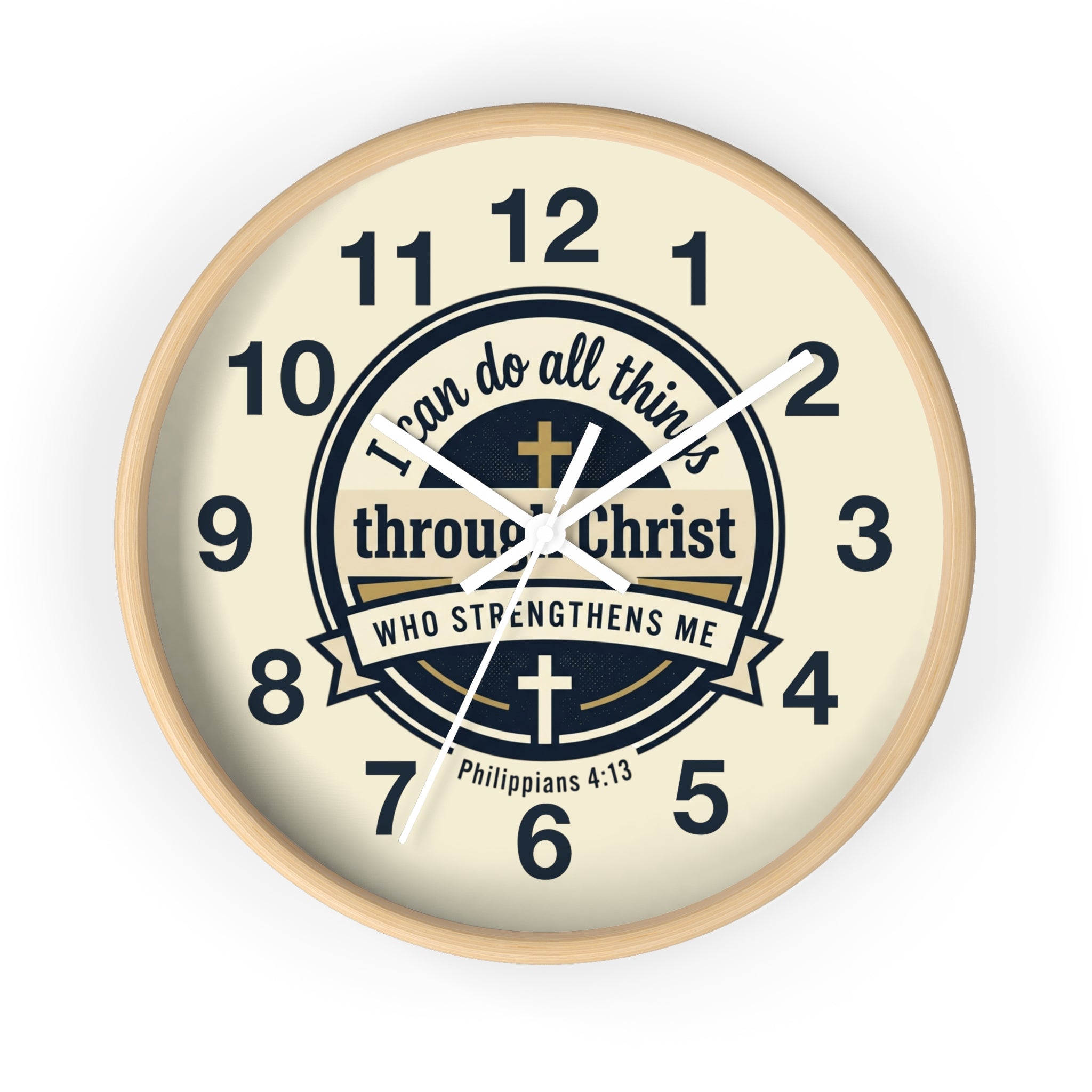 "I Can Do All Things Through Christ" Inspirational Wall Clock