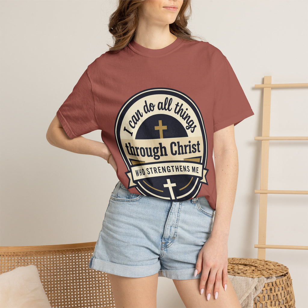 Unisex Garment-Dyed T-shirt | Philippians 4:13 Scripture Graphic