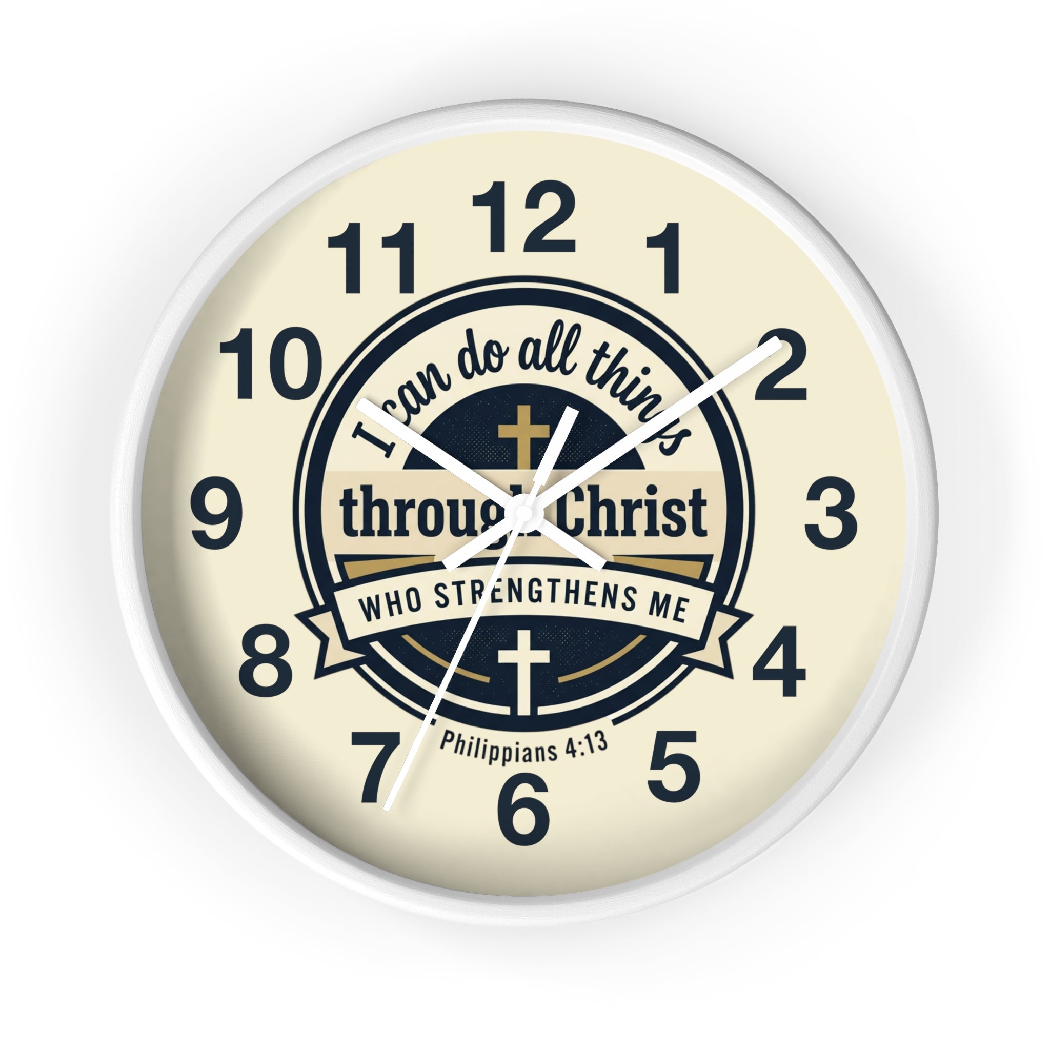 "I Can Do All Things Through Christ" Inspirational Wall Clock